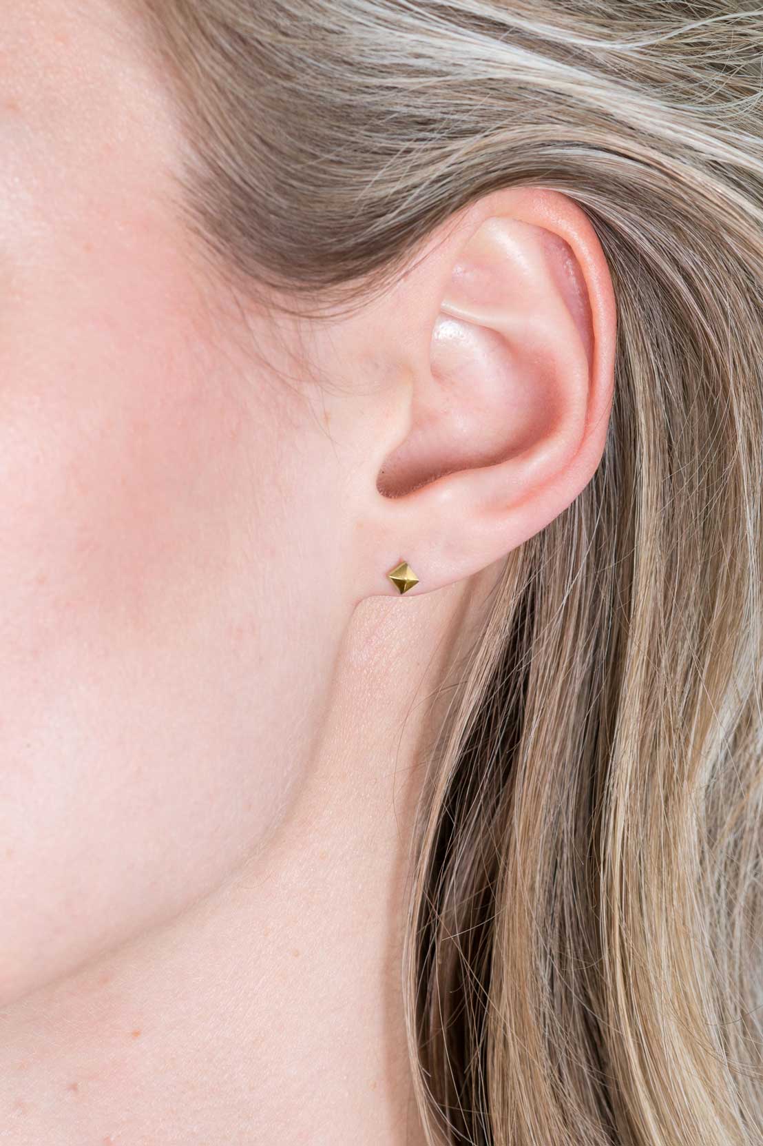 ZINZI silberne Ohstecker 14K gelb vergoldet 3mm Nieten ZIO2167G