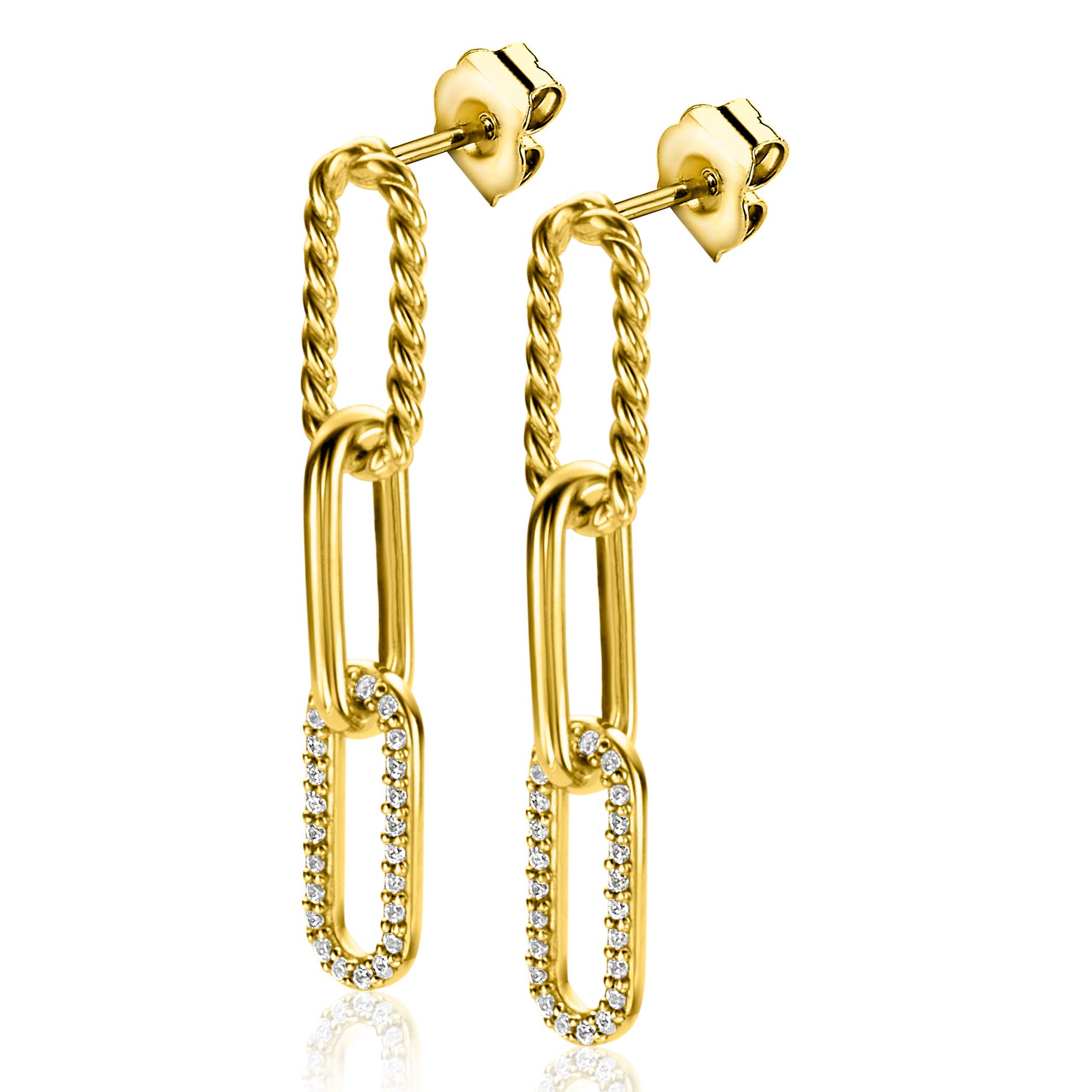 ZINZI zlv. oorstekers gg.verg. 3 paperclip fant/zirc.