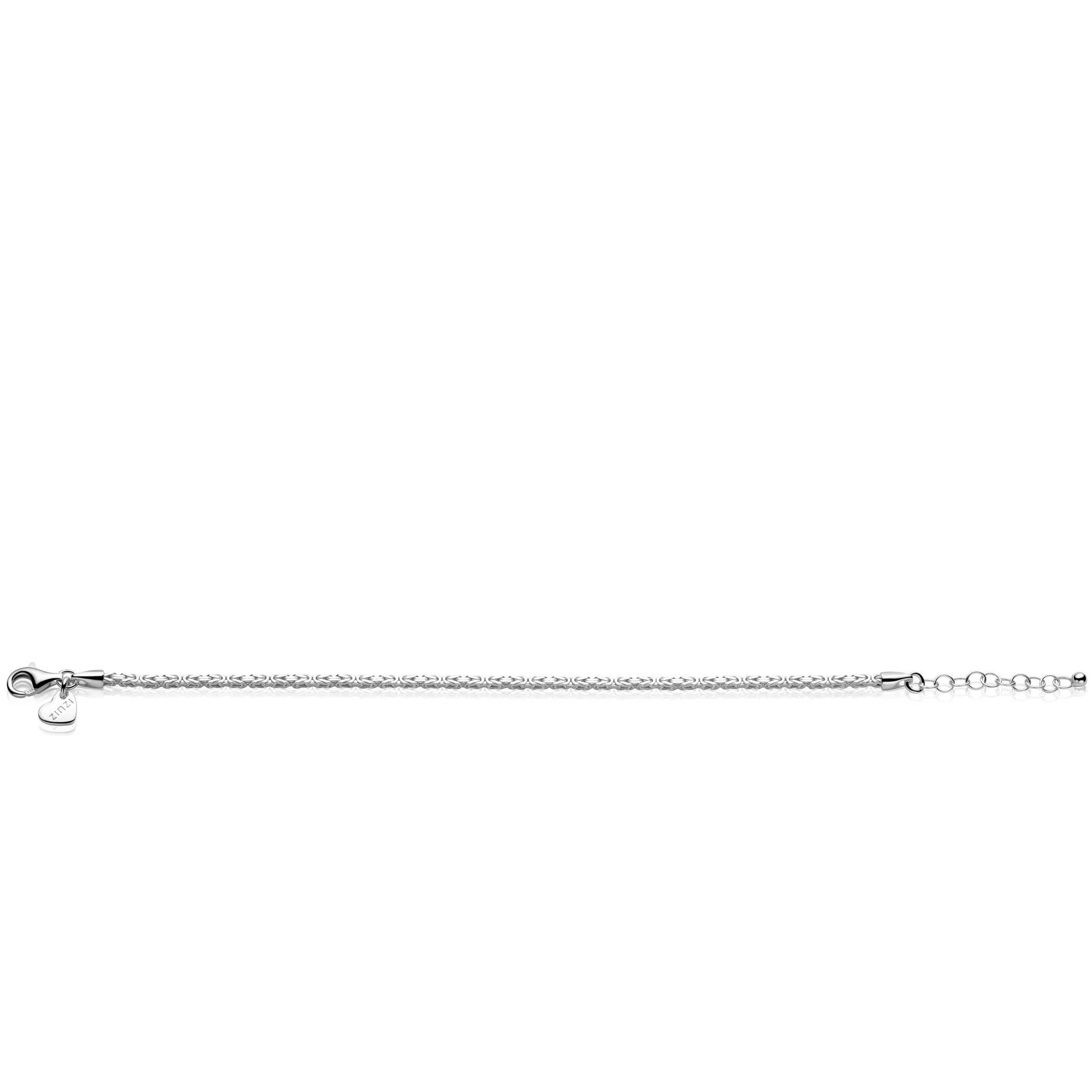 ZINZI zlv. armband koningsschakel massief 2mm