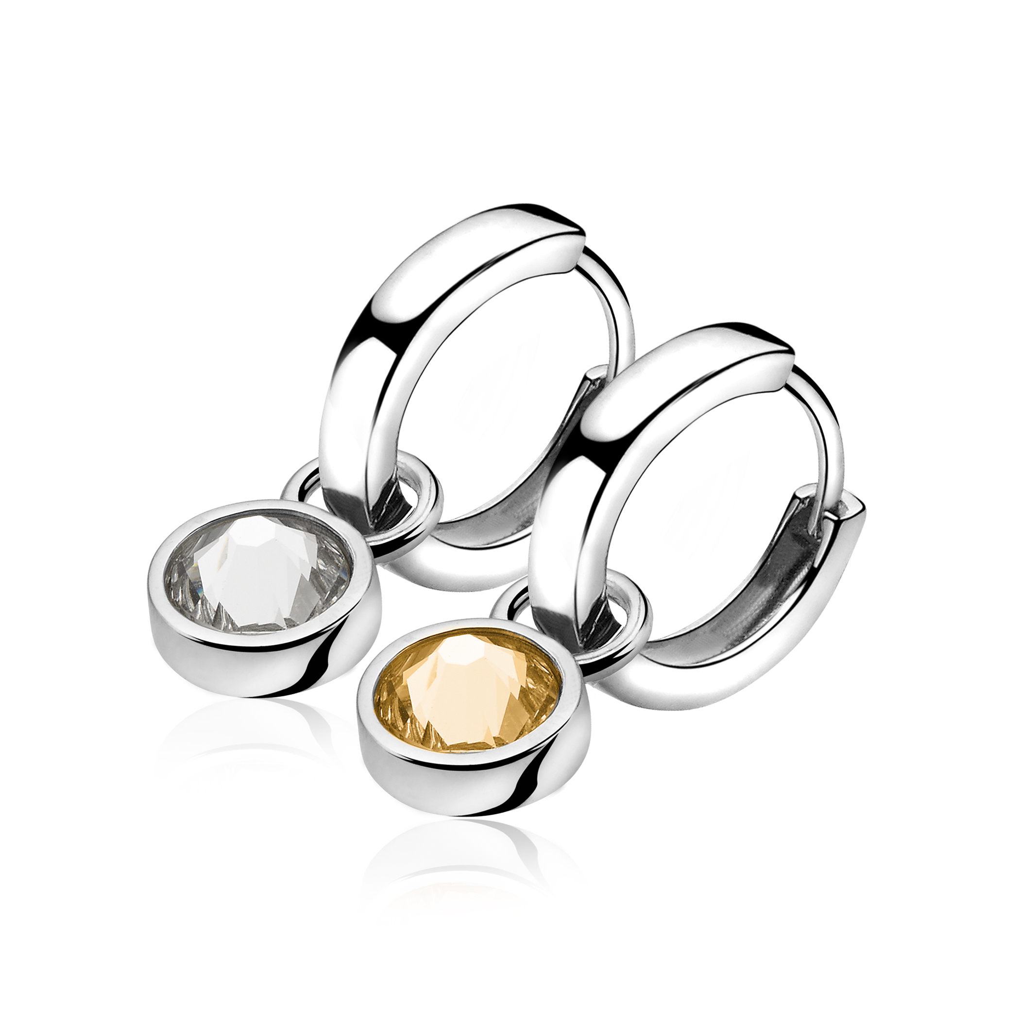 ZINZI silberne Ohrhänger champagner  weiß ZICH1006C