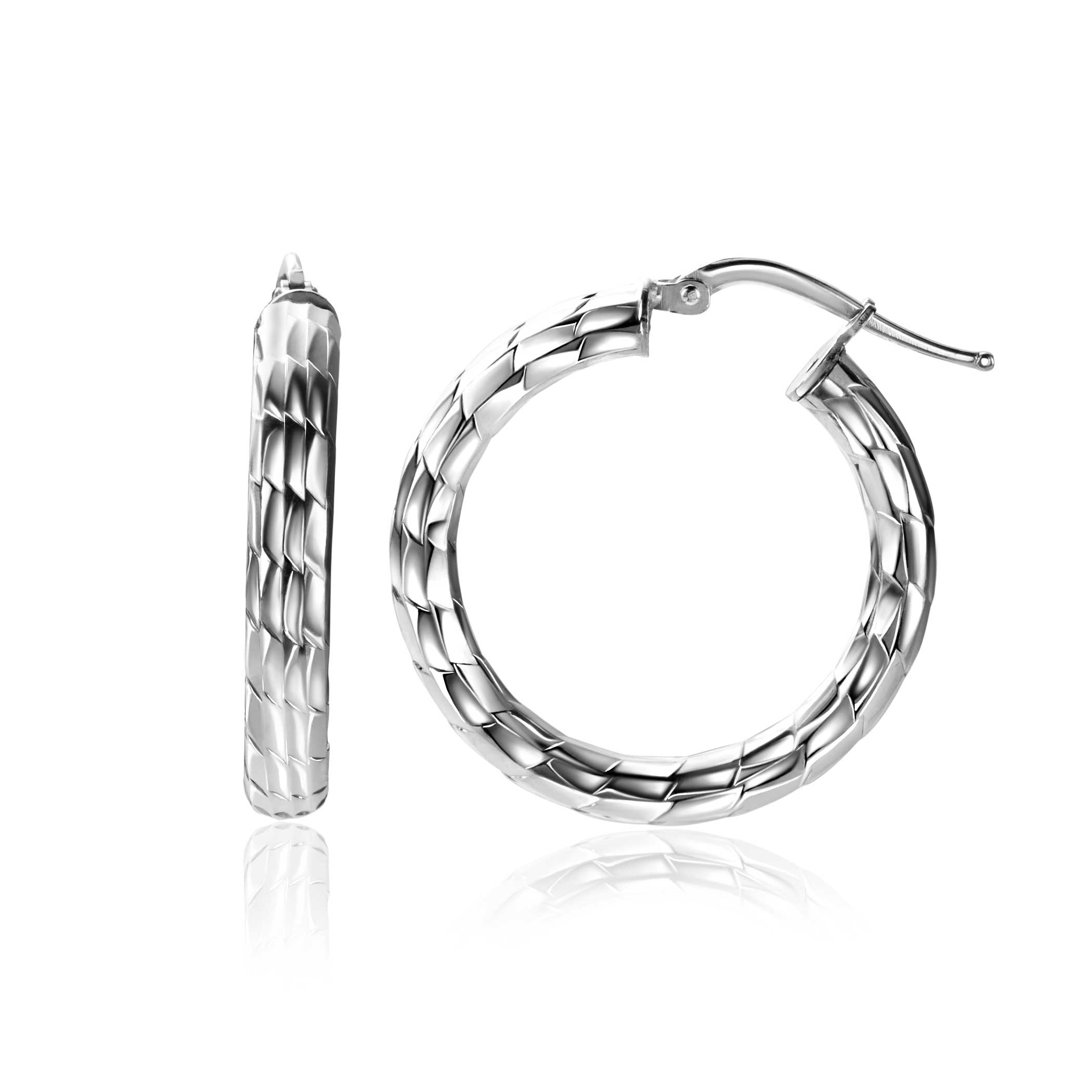 ZINZI zlv. oorringen gediamanteerd 27x4.5mm