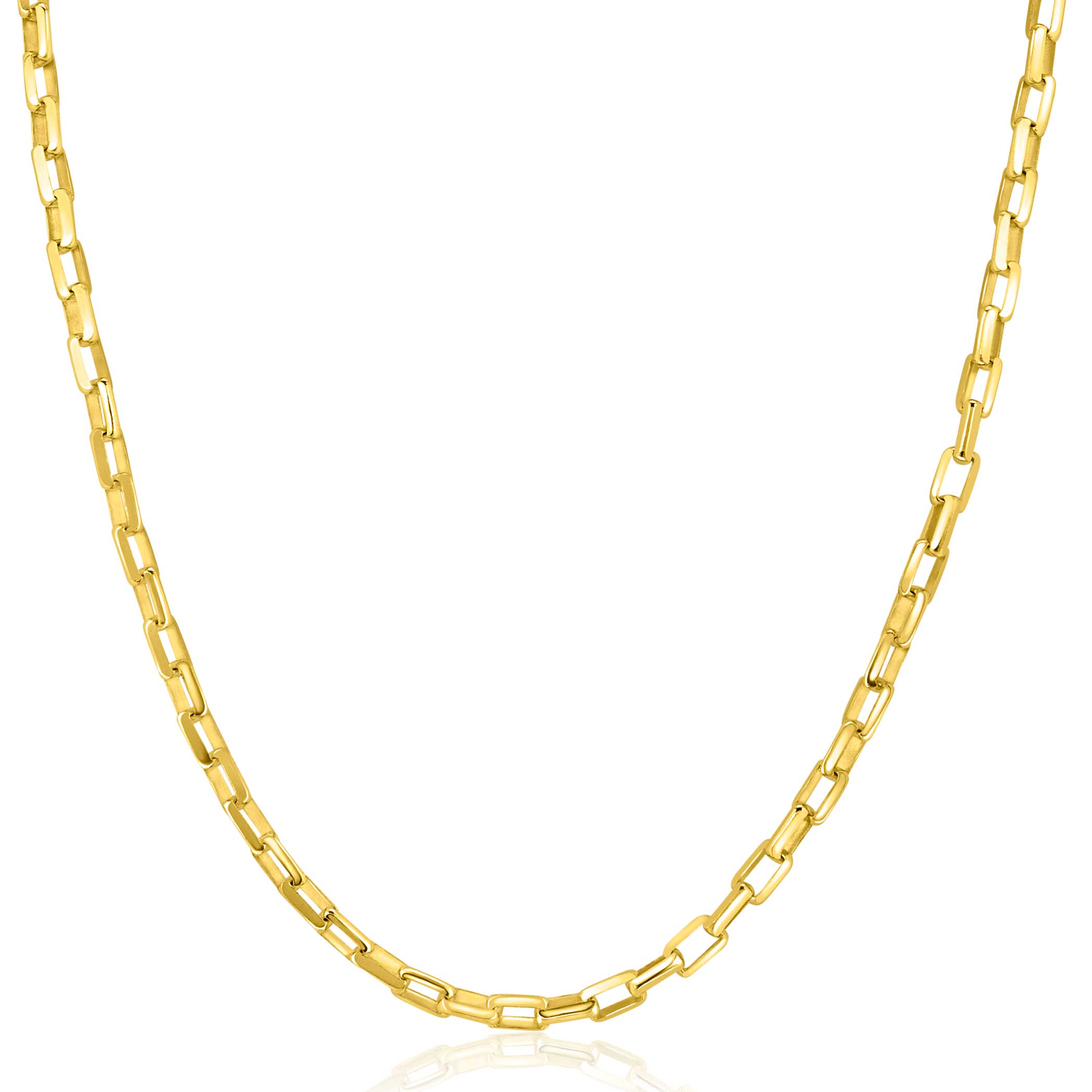 ZINZI vergoldete Silberkette mit venezianischen Gliedern, 3 mm breit, 42-45 cm ZIC2587