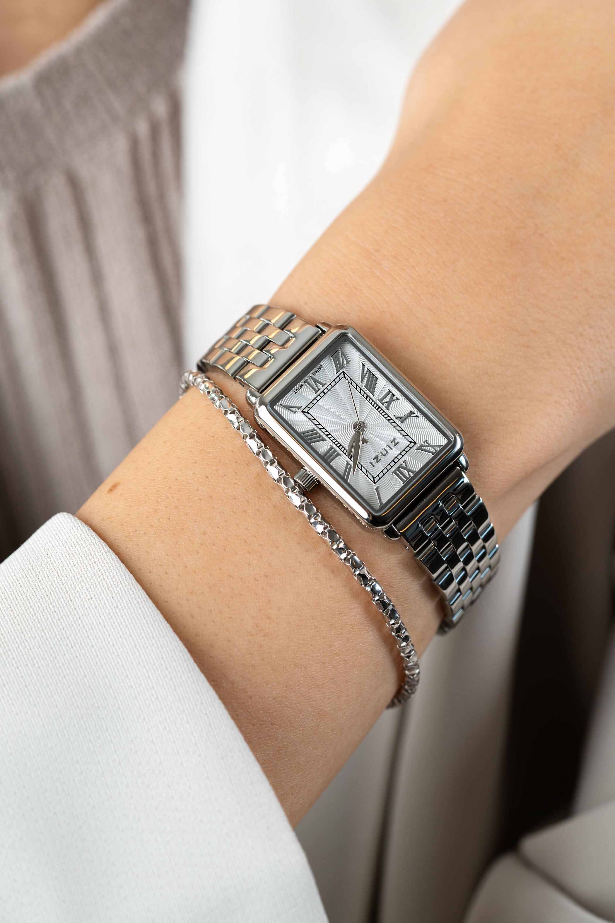 Zinzi Elegance horloge 28mm witte w.plaat stln.band