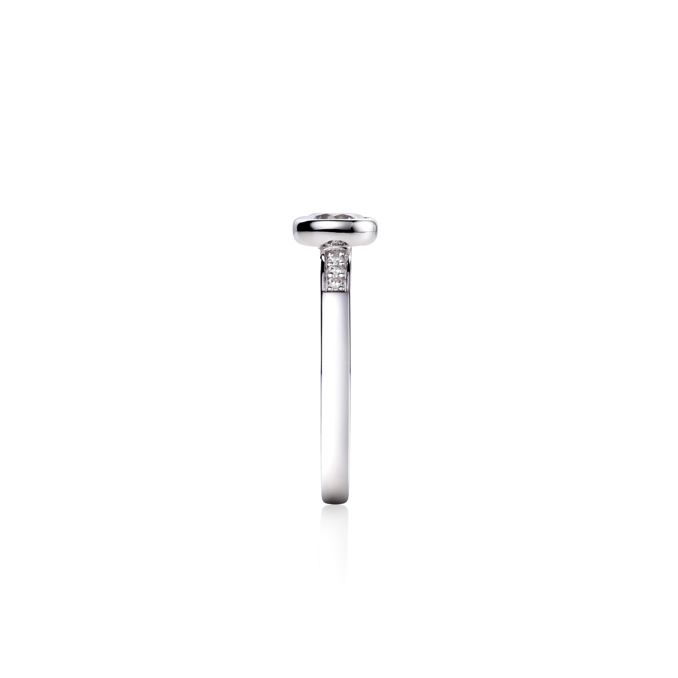ZINZI silberner Ansteckring rund weiß 6,3mm ZIR1662