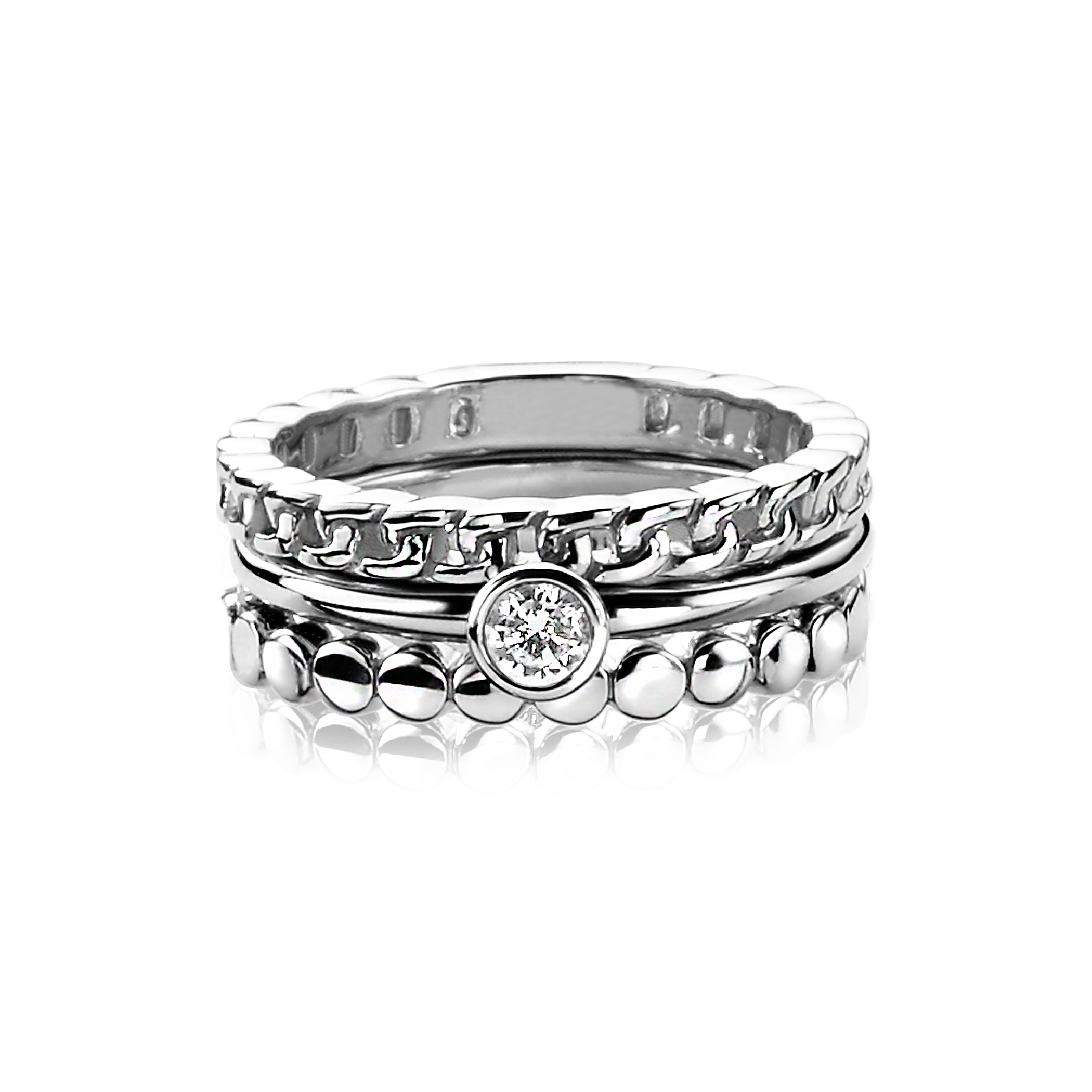 ZINZI silberner Ansteckring glatt rund ZIR1176