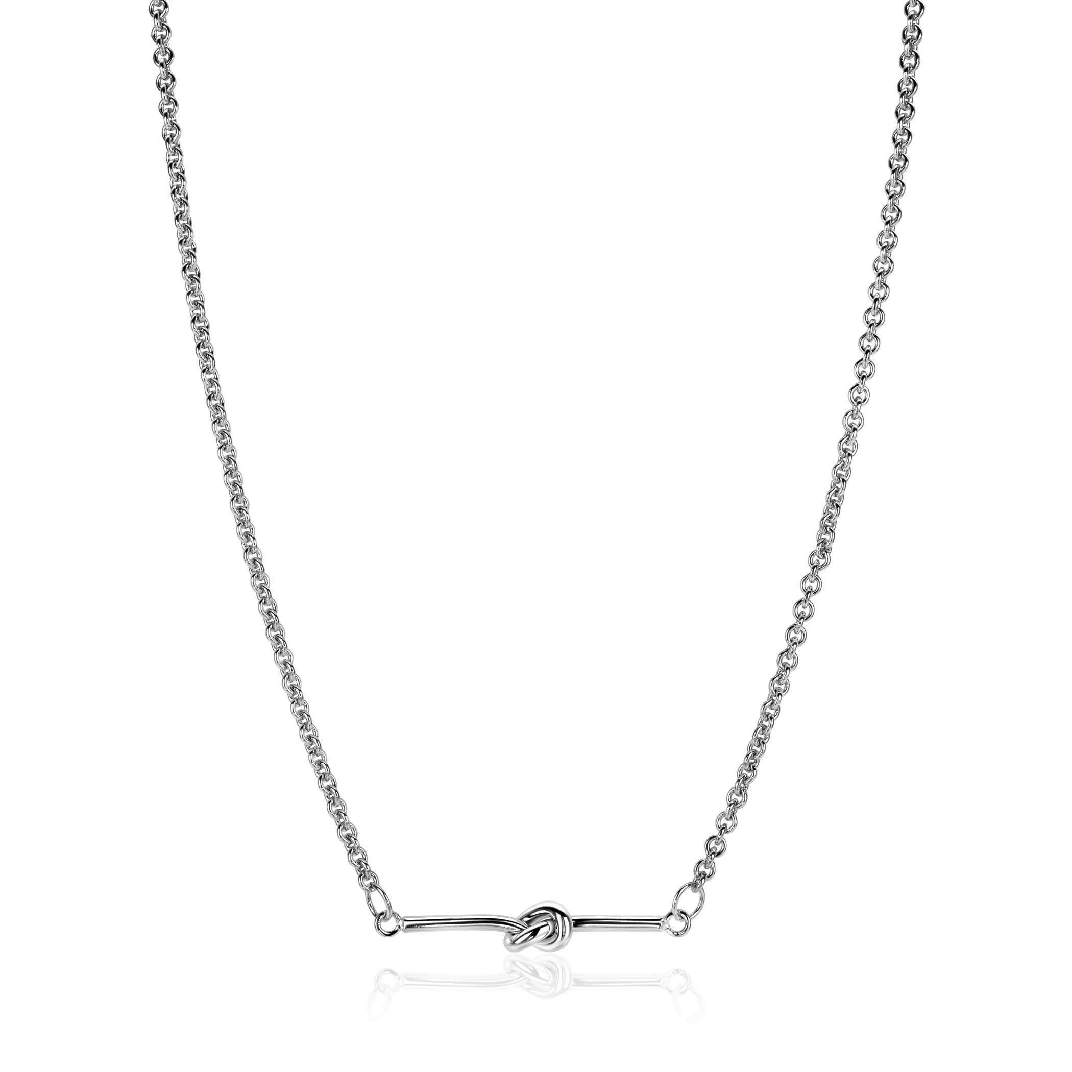 ZINZI Silber Jasseron-Kette mit Stäbchen und Knoten 43-45cm ZIC-BF99