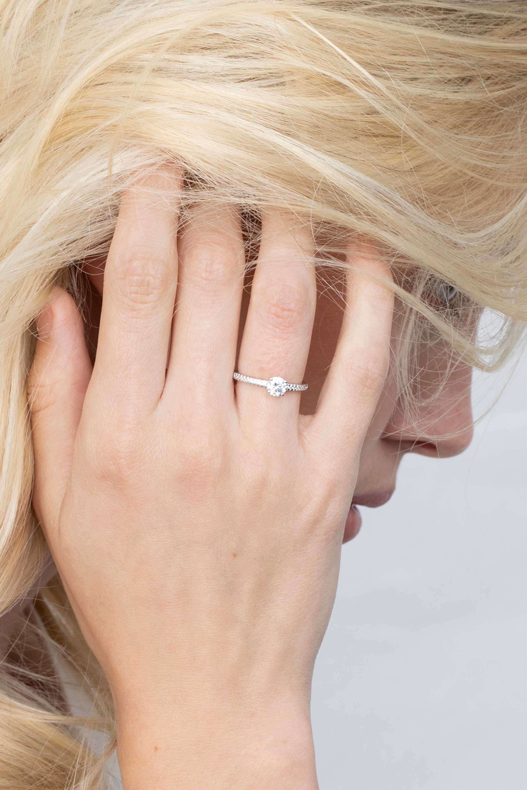 ZINZI silberner Ring weiß ZIR1081