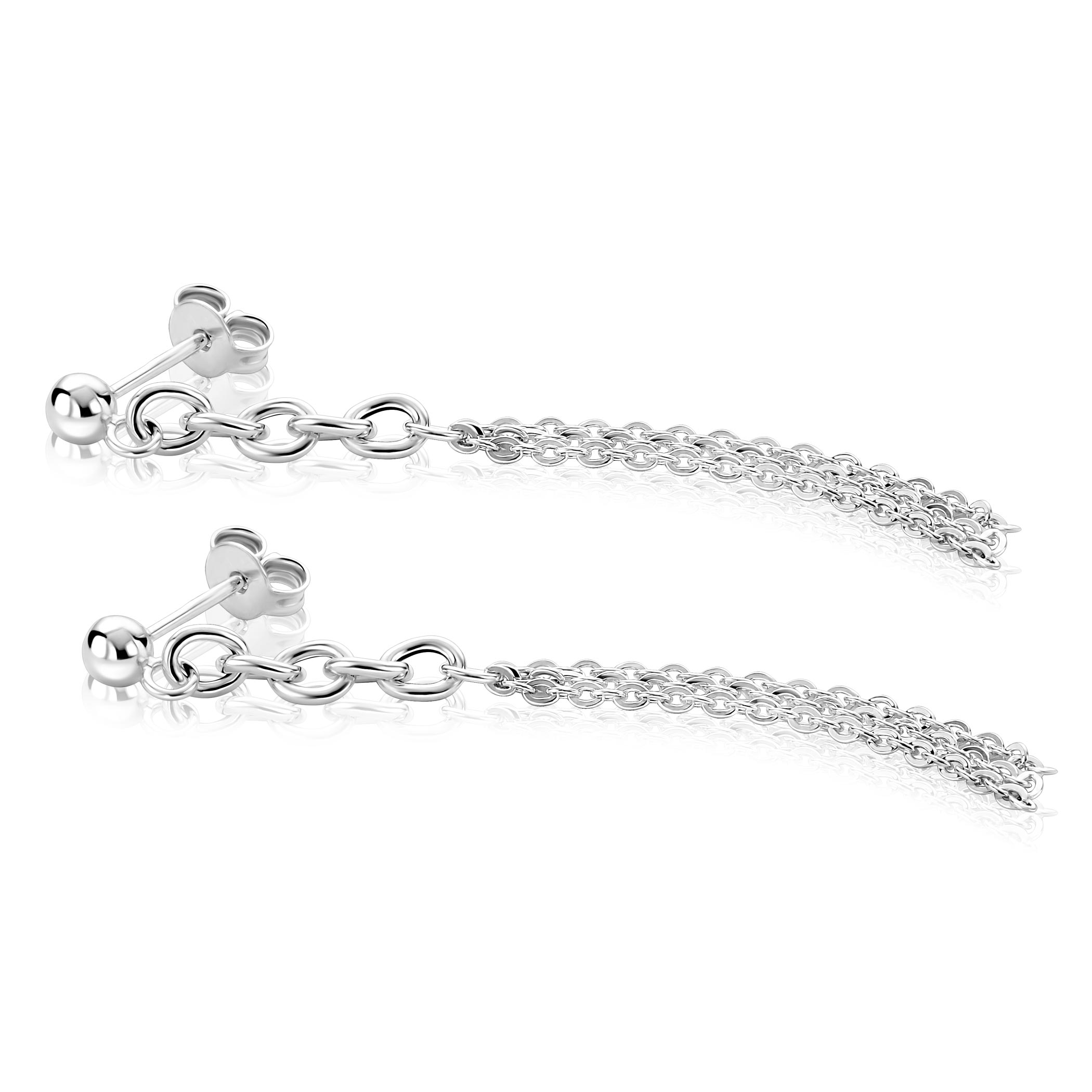 ZINZI zlv. oorstekers ovale schakels lang