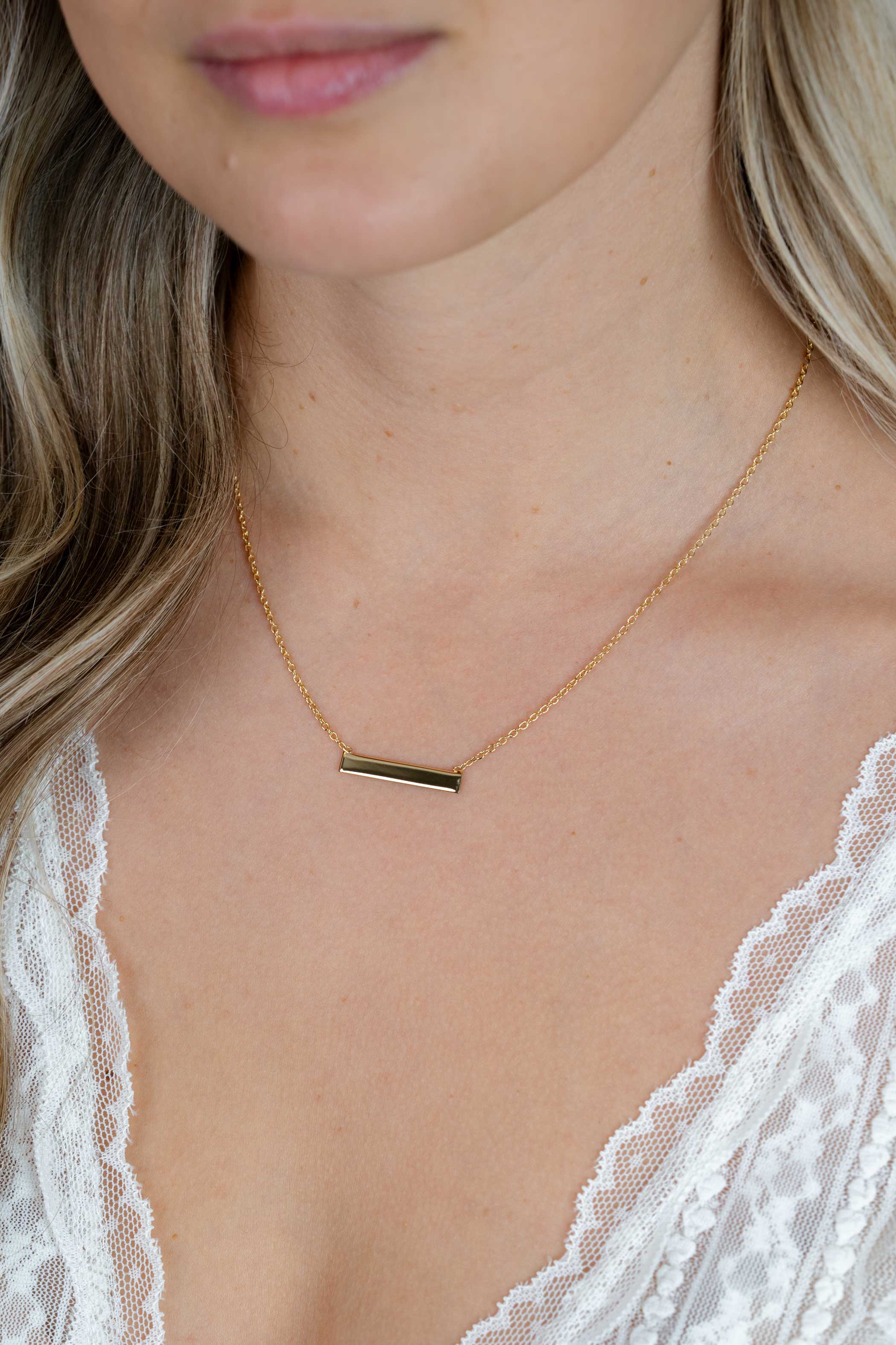 ZINZI zlv. collier gg.verguld met recht plaatje