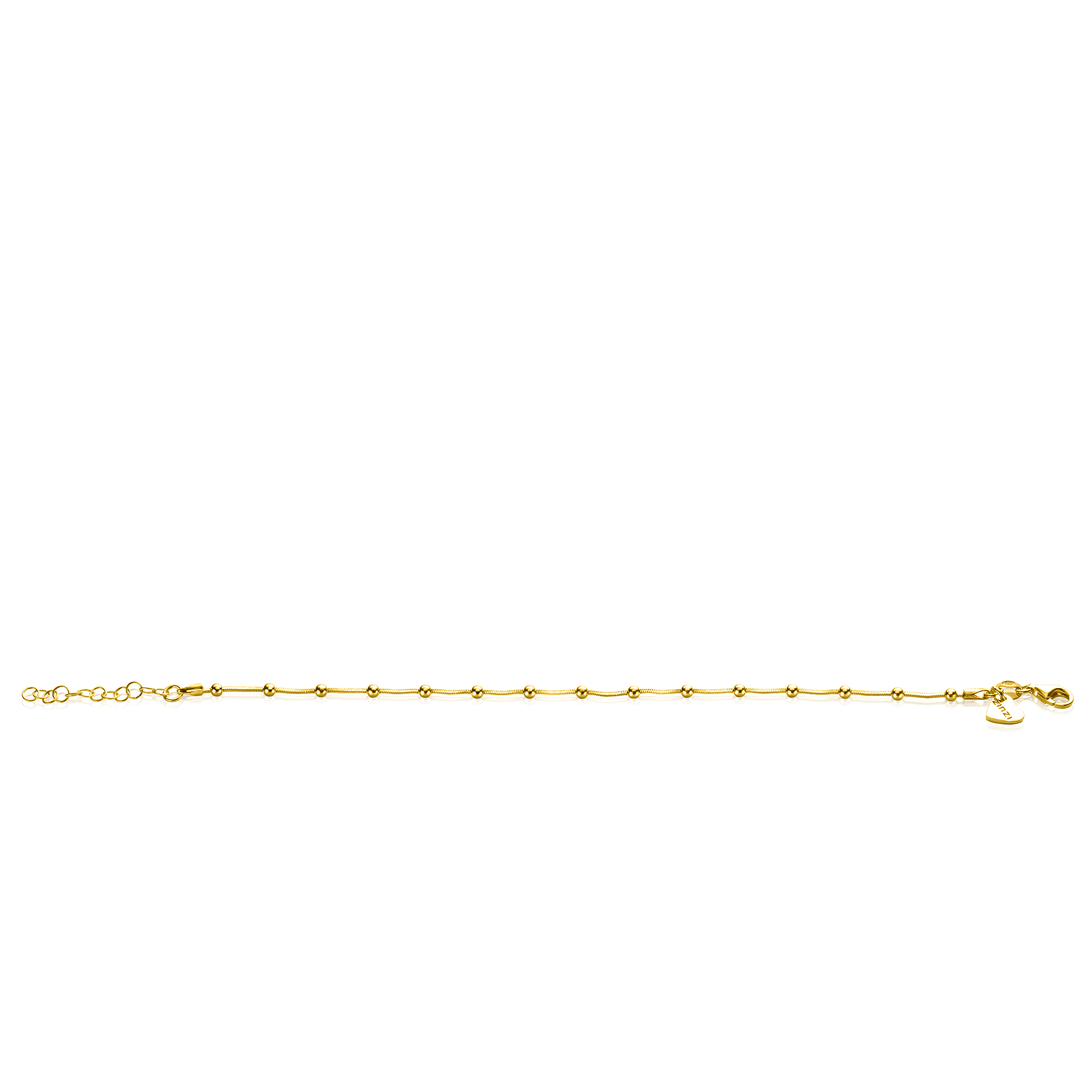 ZINZI zlv. gg.verg.slangenarmband met bolletjes