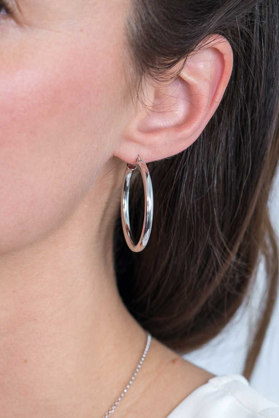 ZINZI silberne Ohrringe 36x3mm rund ZIO2179