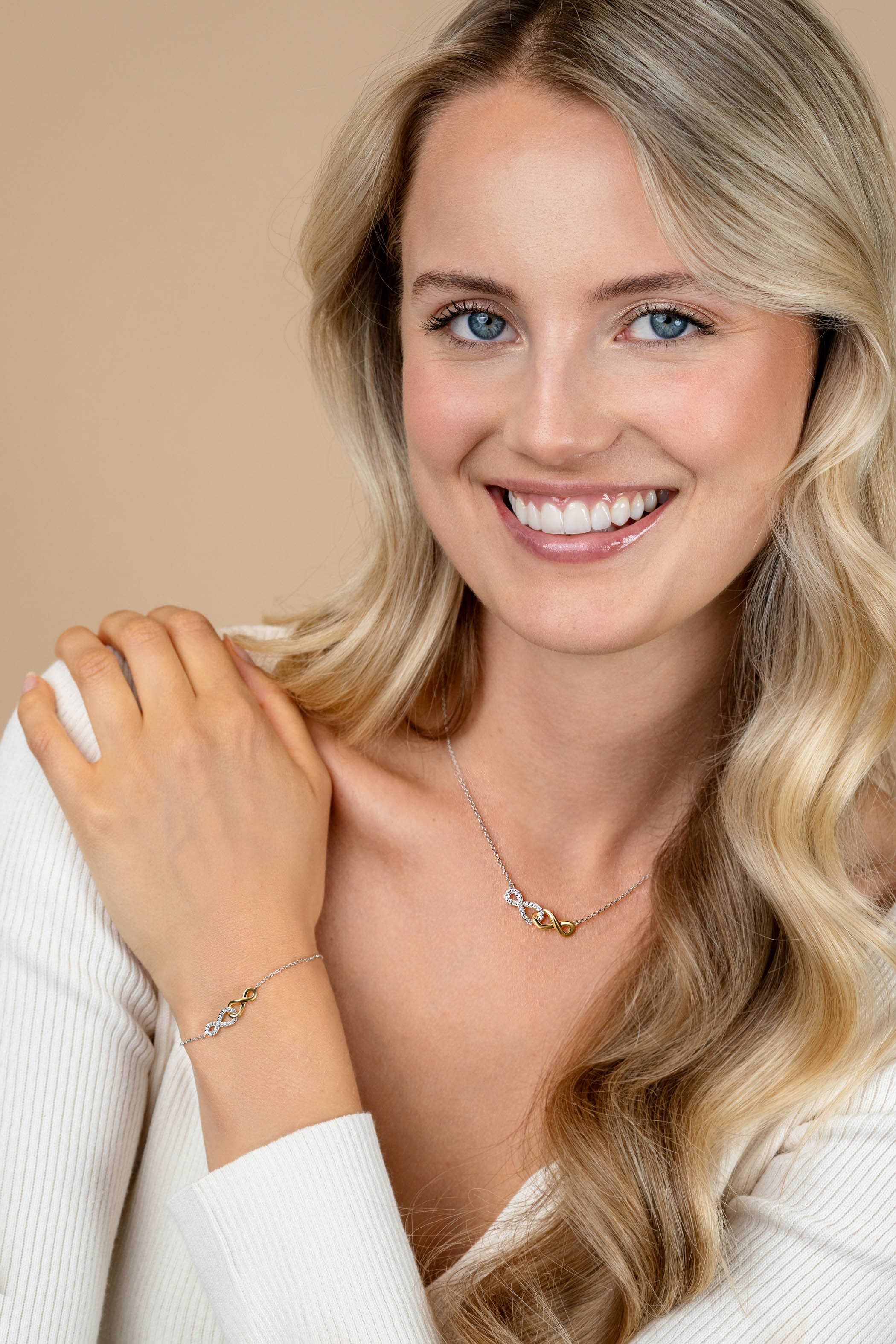 ZINZI Silber Fantasiekette mit verbundenen Infinity-Zeichen, 42-45 cm ZIC2649