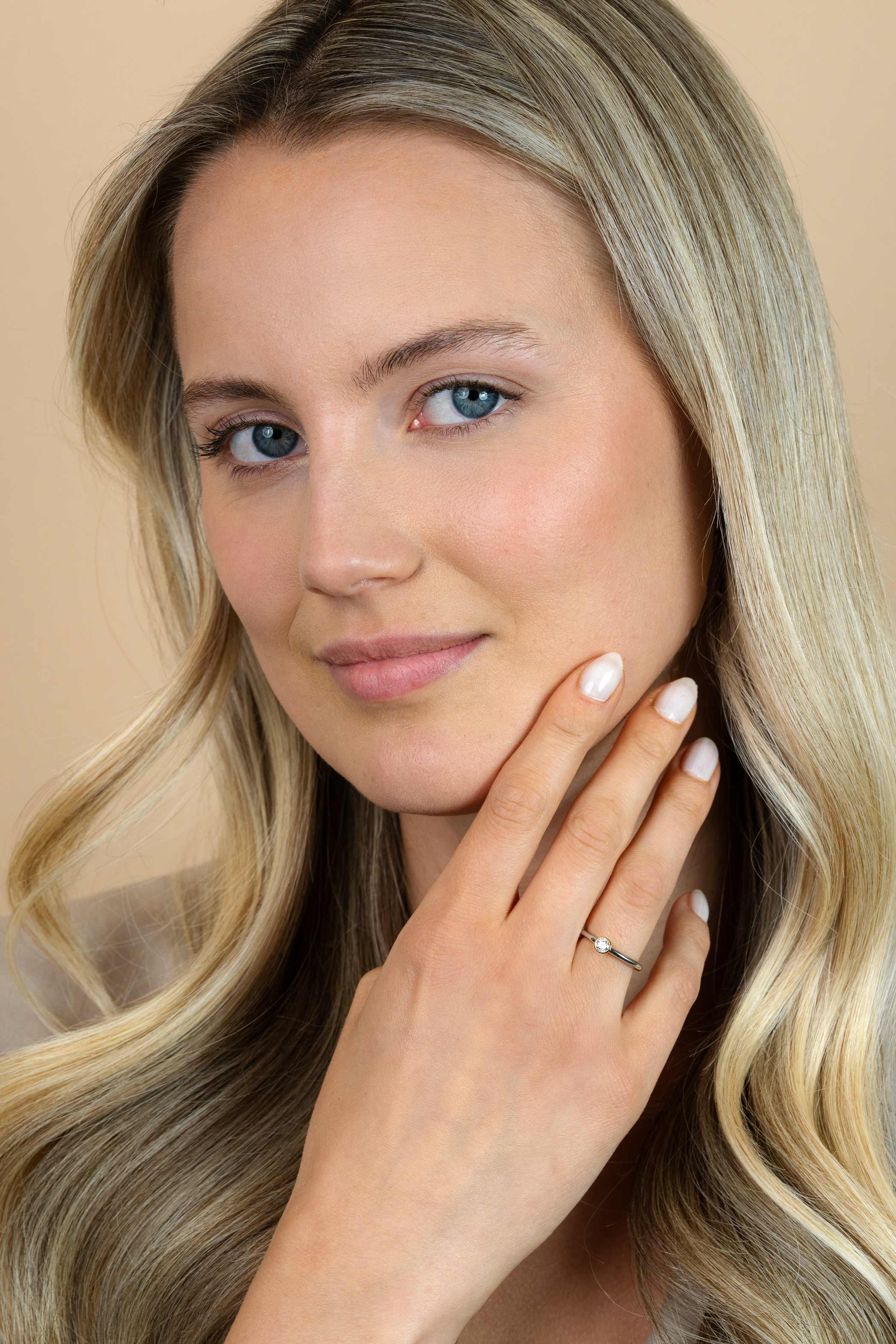 ZINZI Silberring bicolor glatt rund mit weißen Zirkonia ZIR1177Y