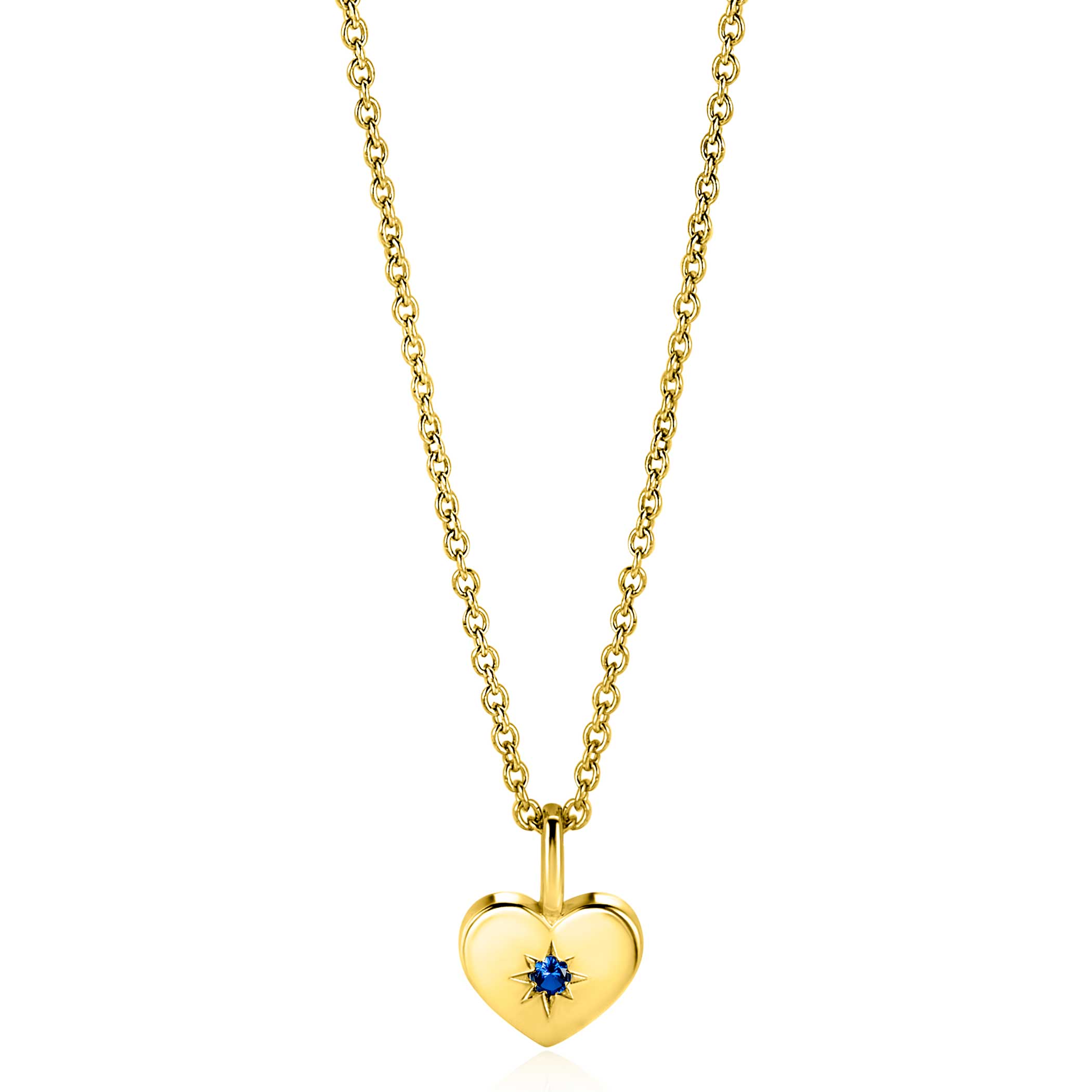 ZINZI zlv. hanger gg.verg.hart birthstones saffier