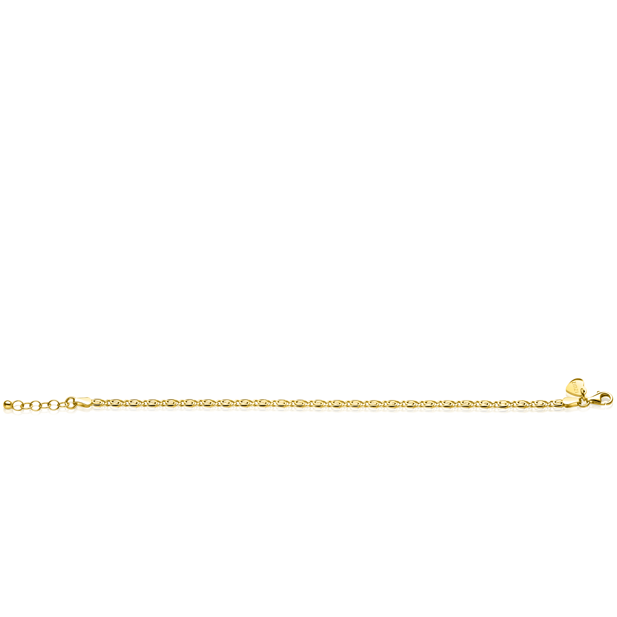ZINZI zlv. armband gg.verg. scroll schakels 3mm