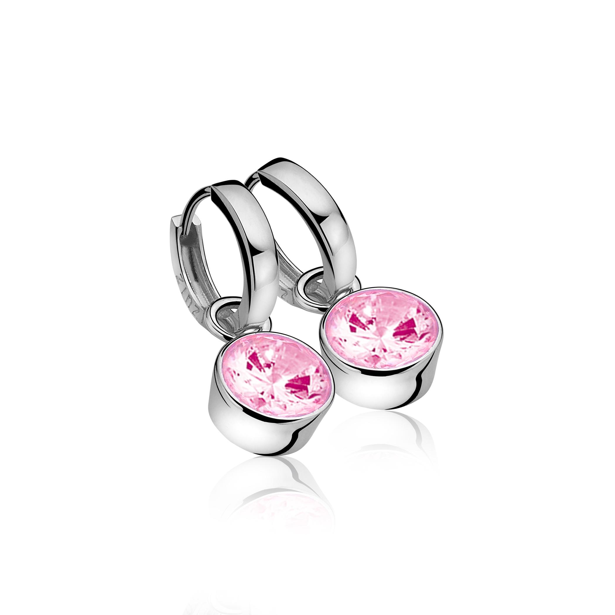 ZINZI silberne Ohrhänger rosa ZICH186R
