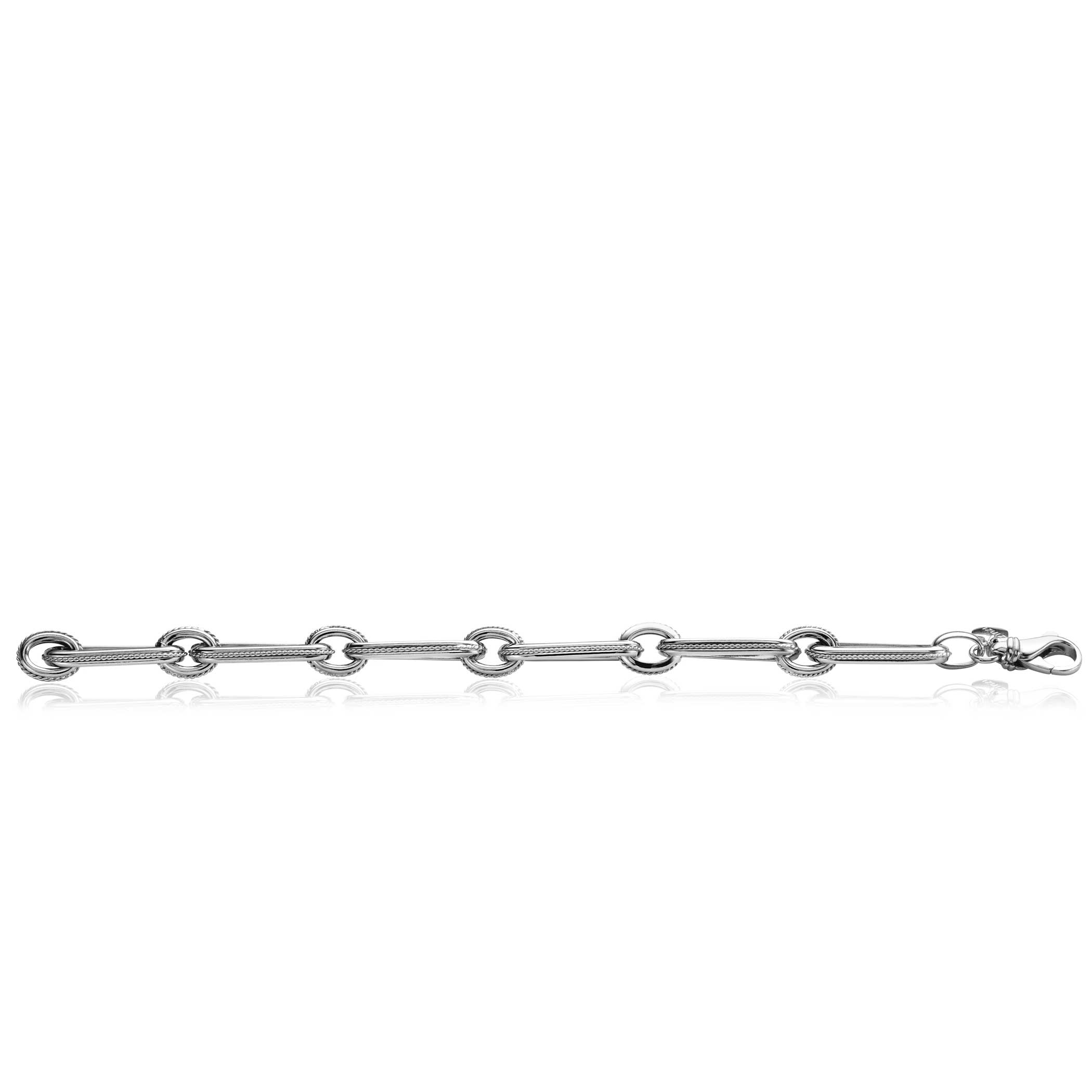 ZINZI zlv. armband grove schakels gedraaid randje