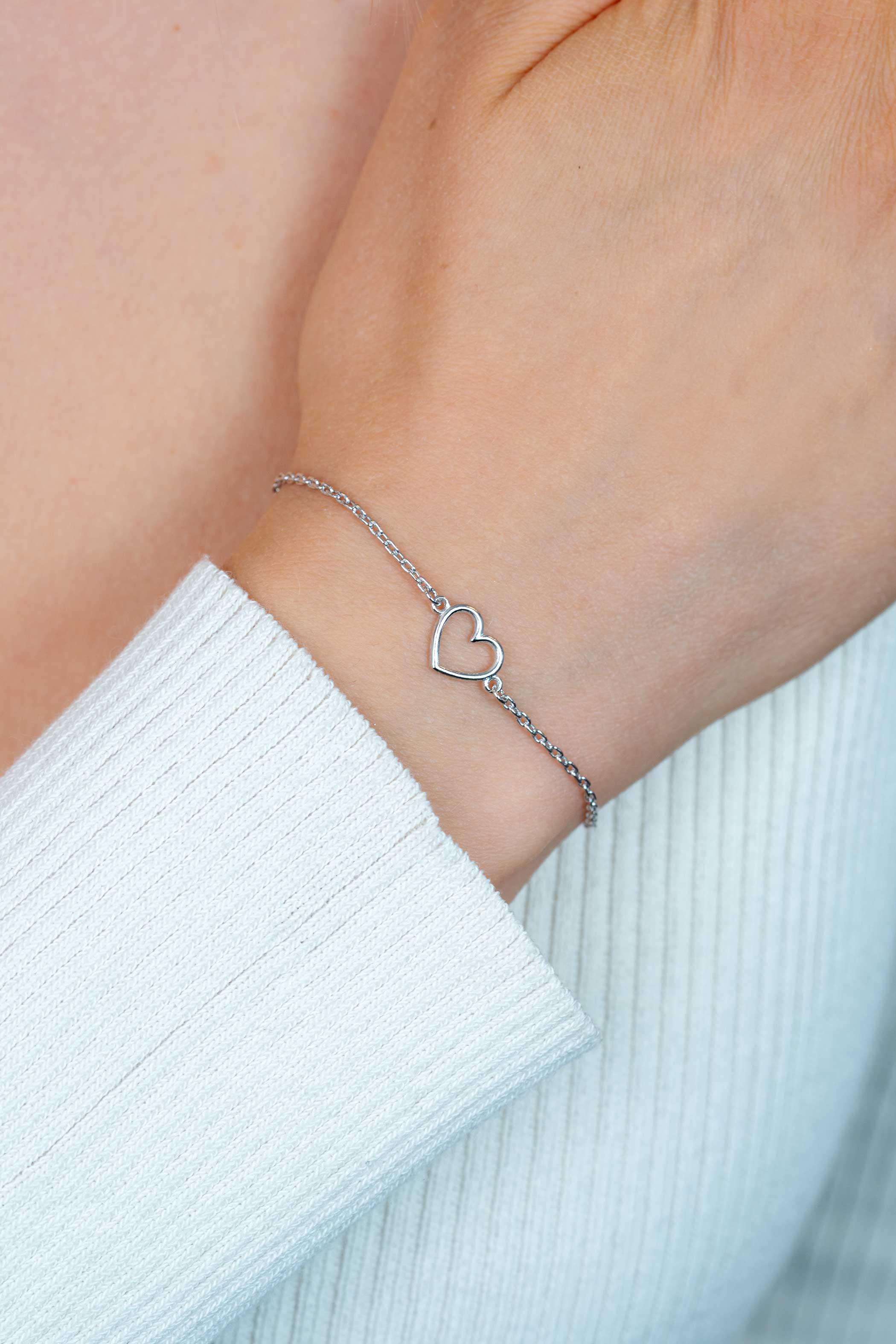 ZINZI silbernes Armband mit offenem Herz ZIA1420