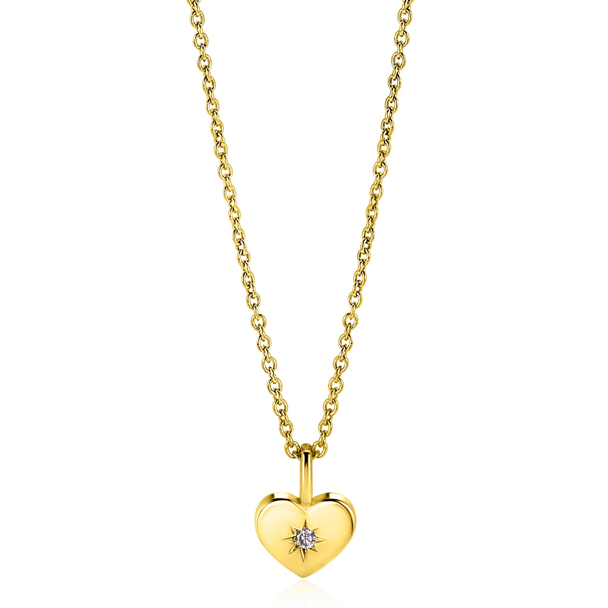 ZINZI zlv. hanger gg.verg.hart birthstones wit cz.