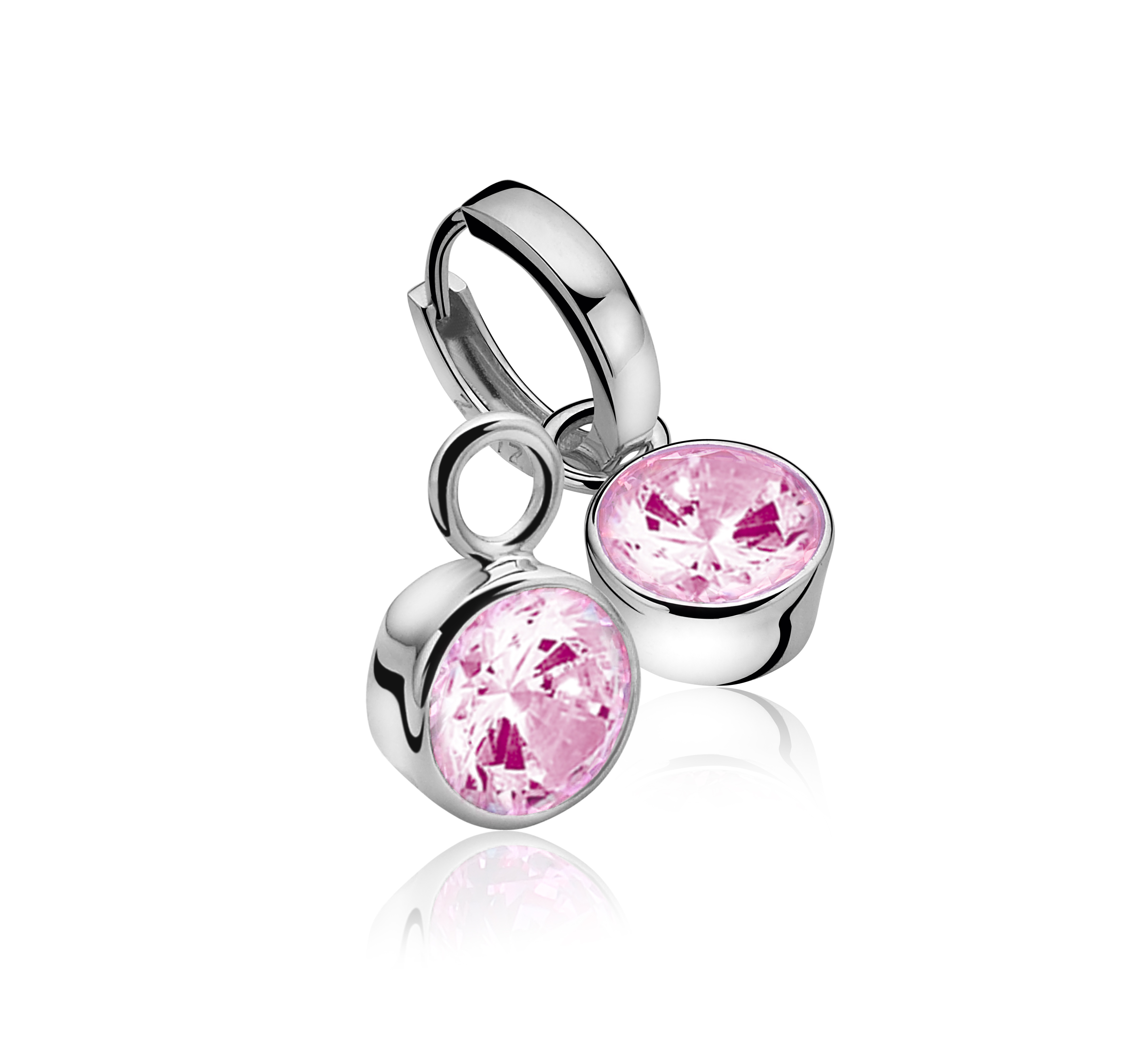 ZINZI silberne Ohrhänger rosa ZICH186R