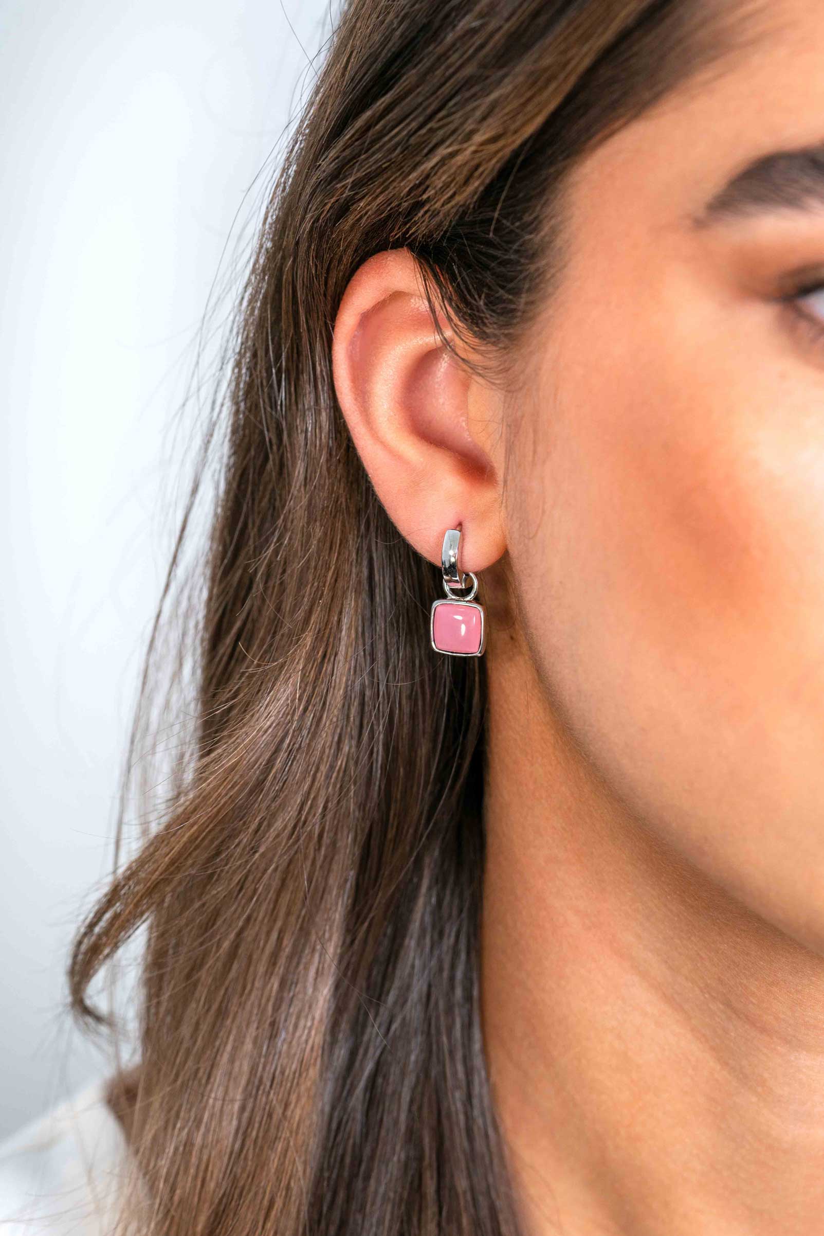 ZINZI zlv.oorbedels vk 2-zijdig blauw/roze parelm.