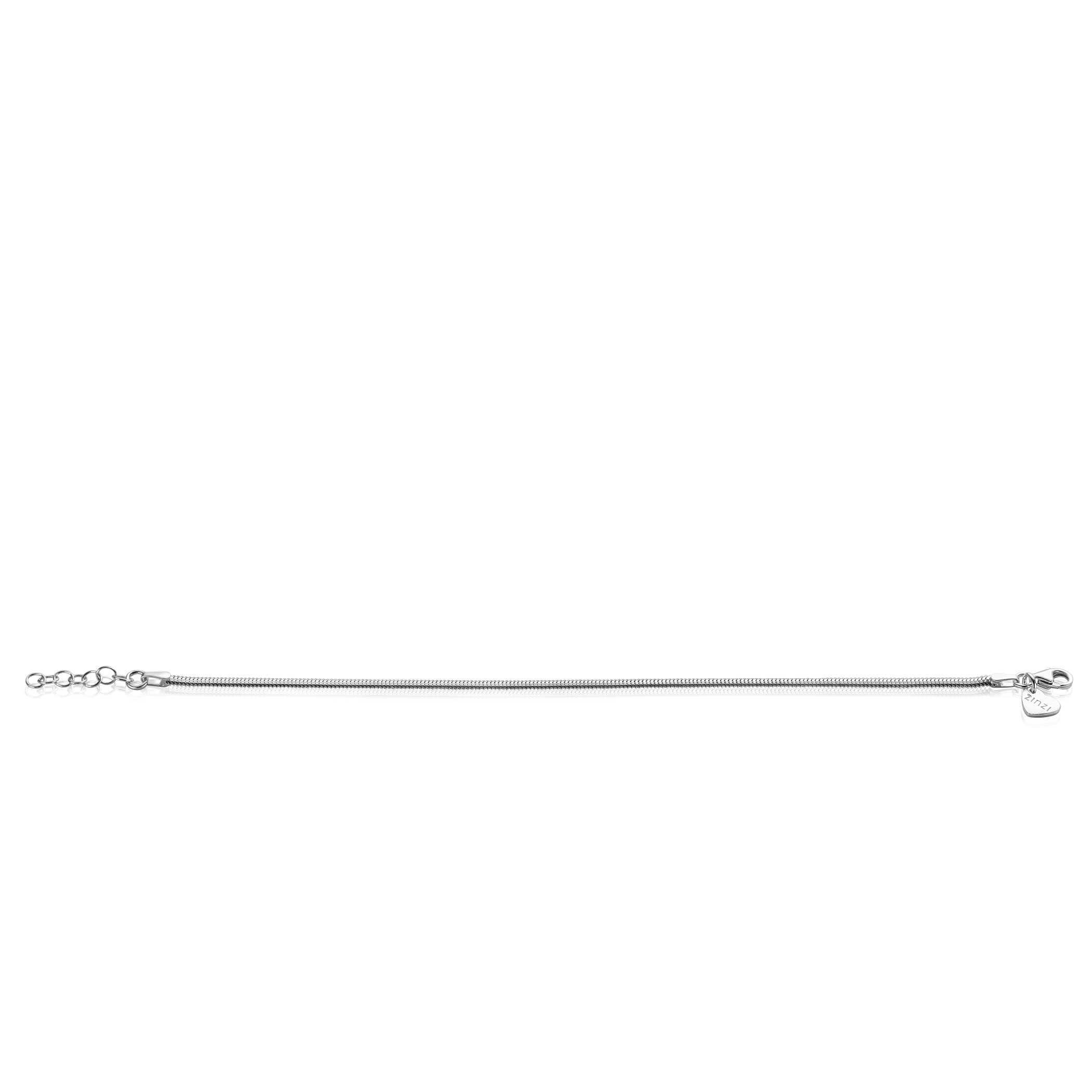 ZINZI zlv. armband platte slang 2.5mm breed