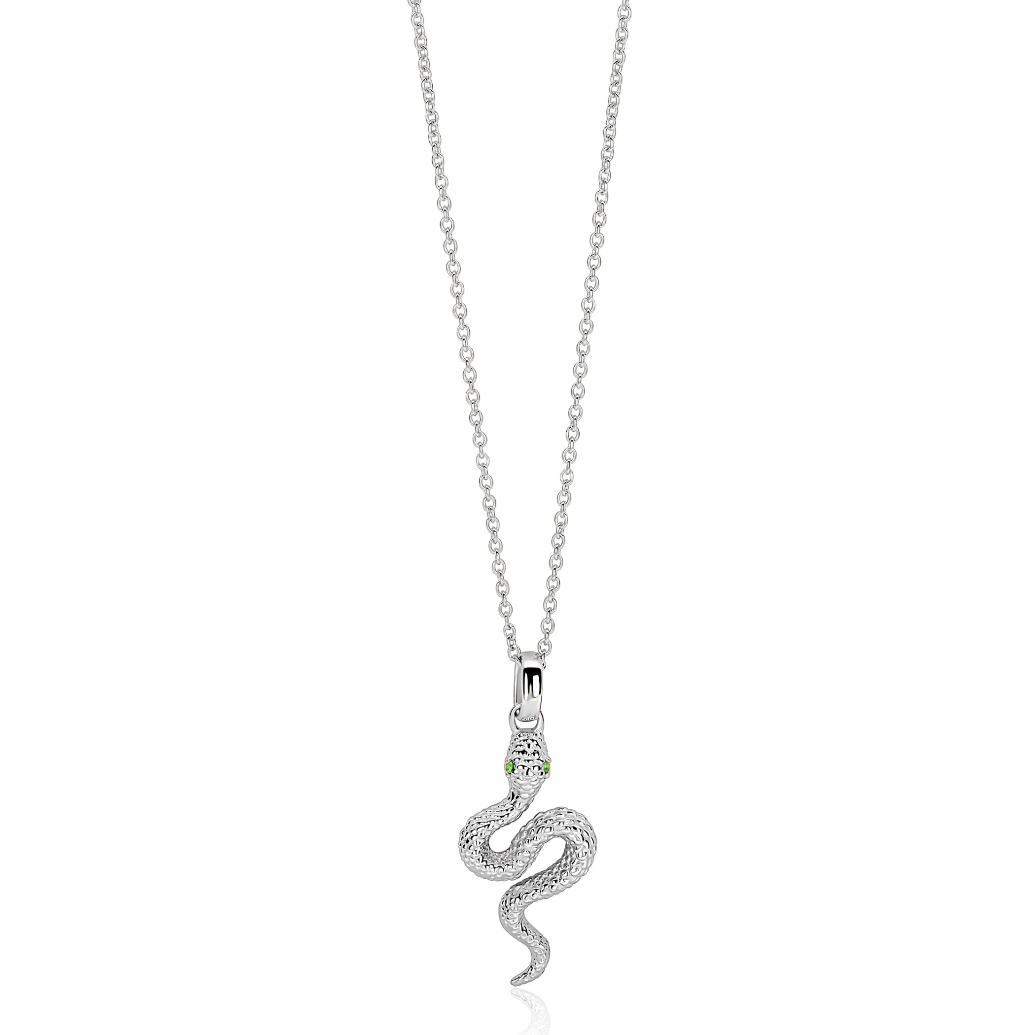 ZINZI zlv. collier met slanghanger groene ogen