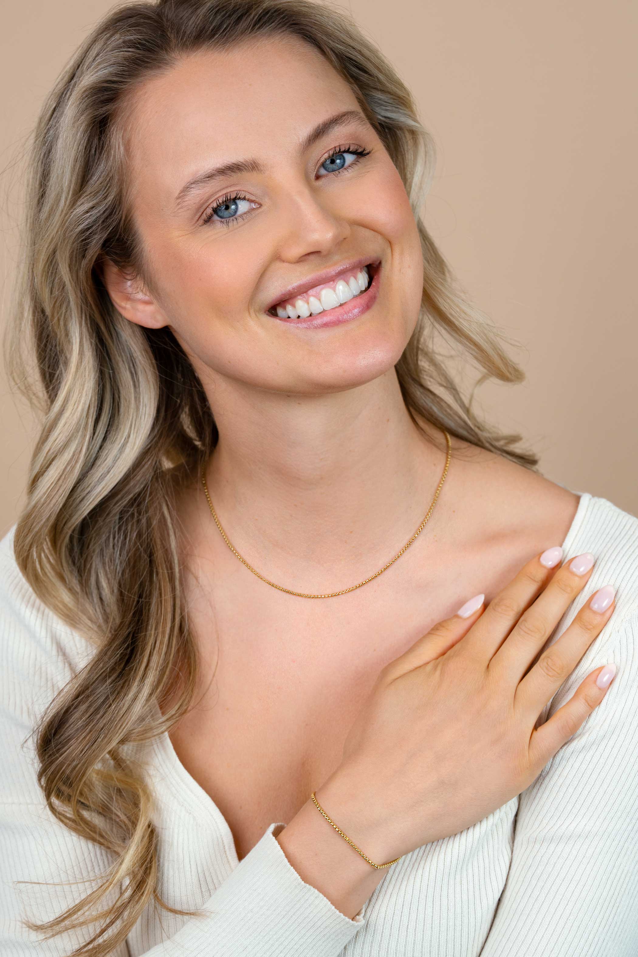 ZINZI zlv. collier gg.verg.massieve rond venetiaans