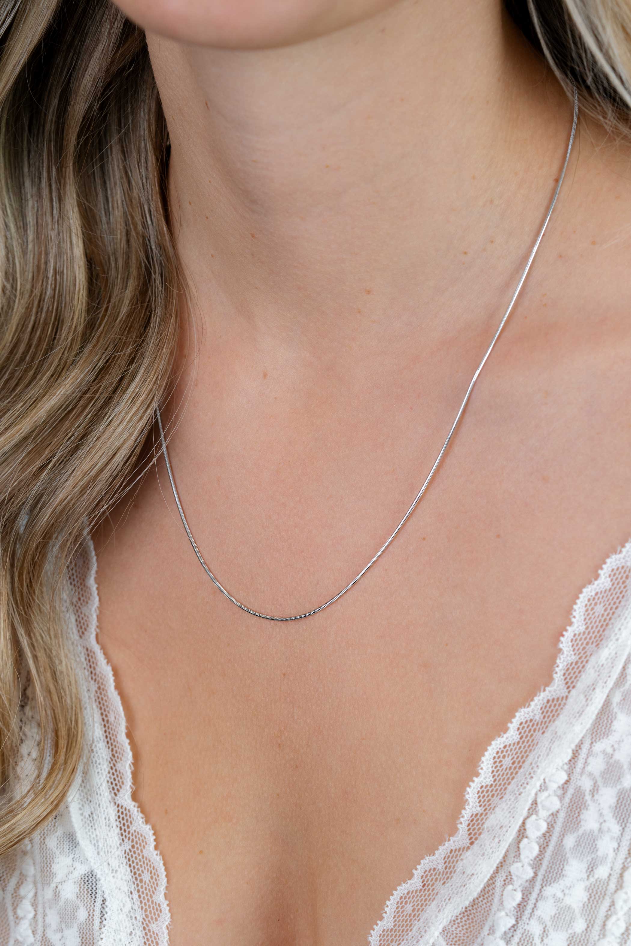 50cm Zinzi silberne Schlangenkette 1mm breit ZISL50