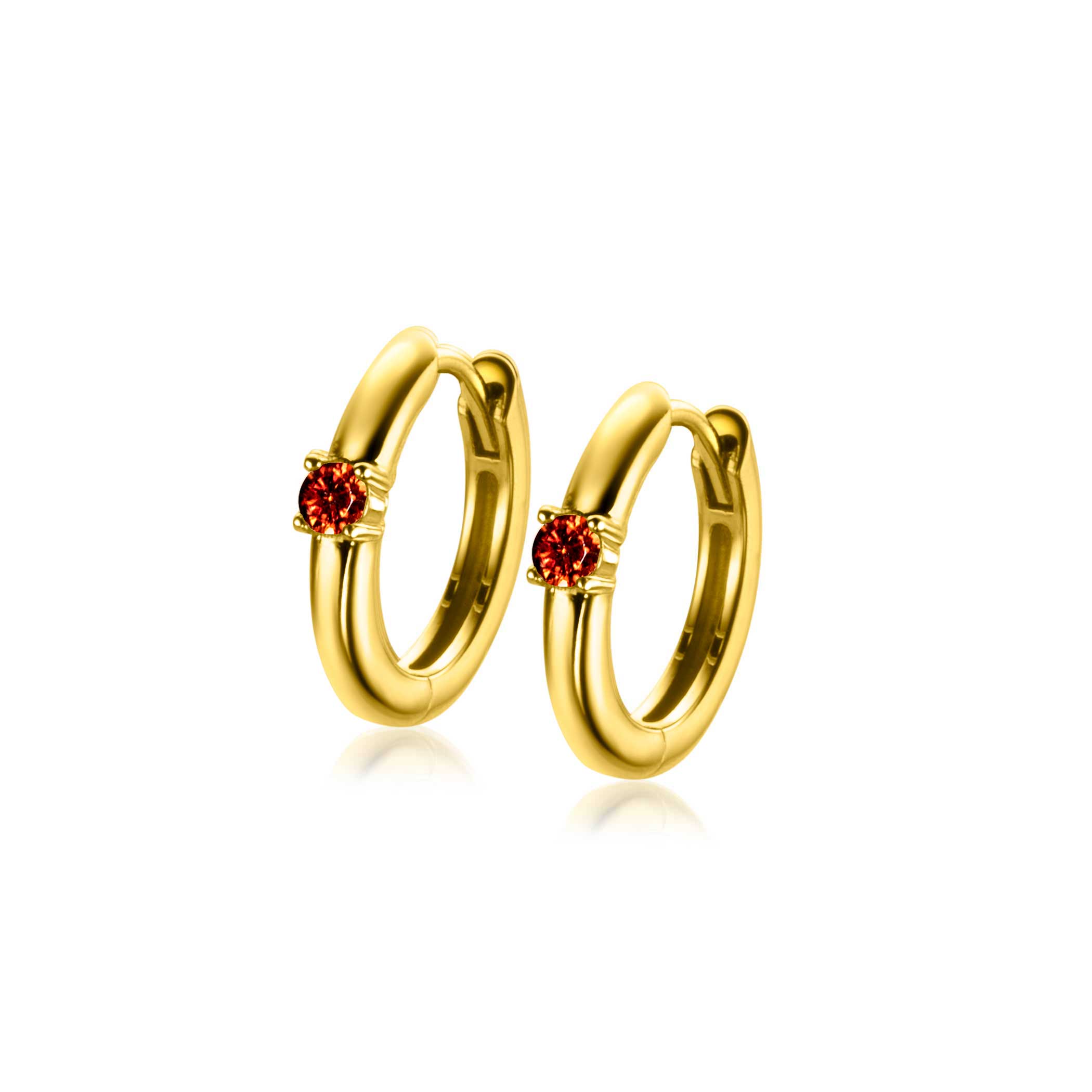 ZINZI zlv. oorringen gg.verg birthstones granaat cz