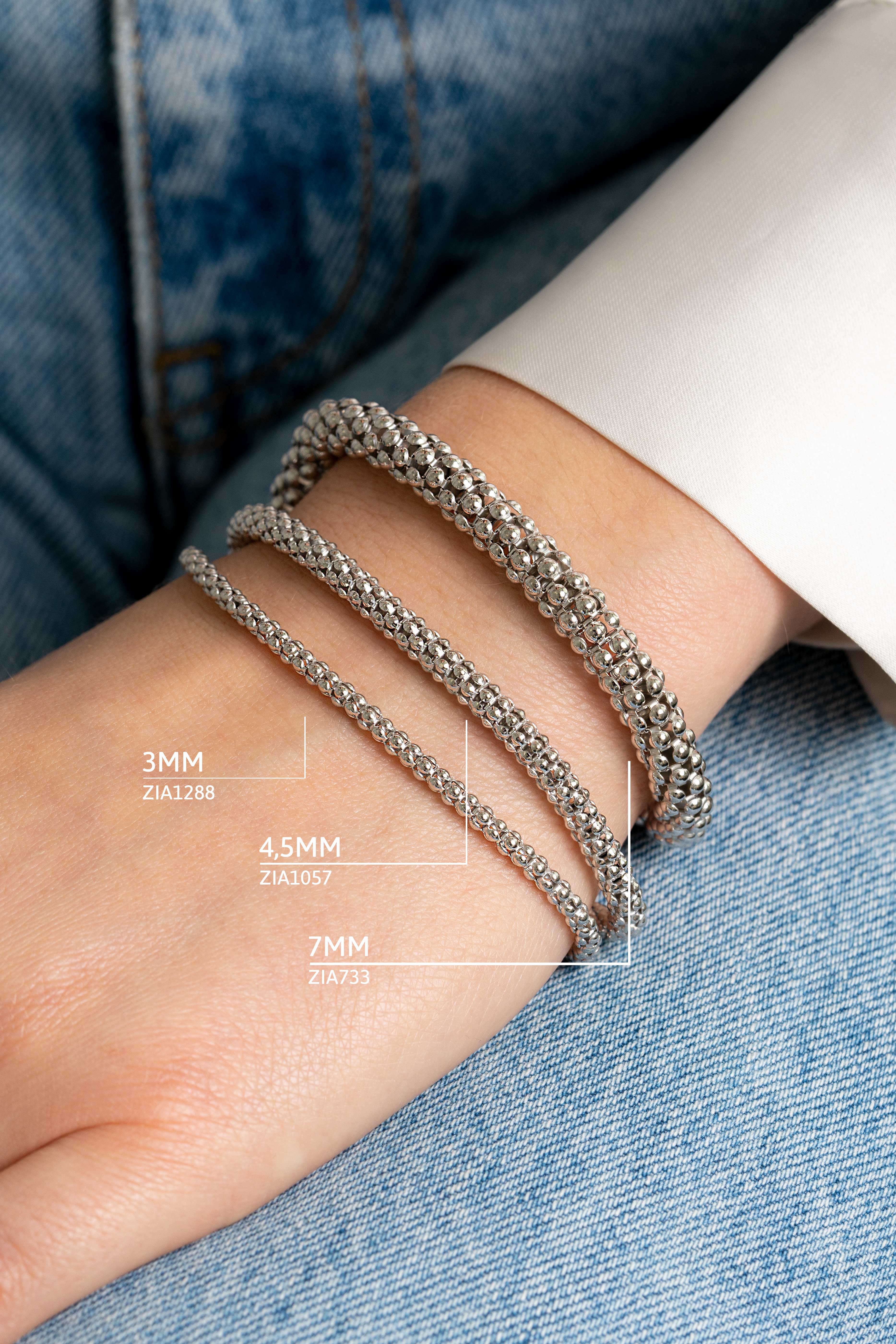 Zinzi silbernes Gliederarmband 18,5cm ZIA1288
