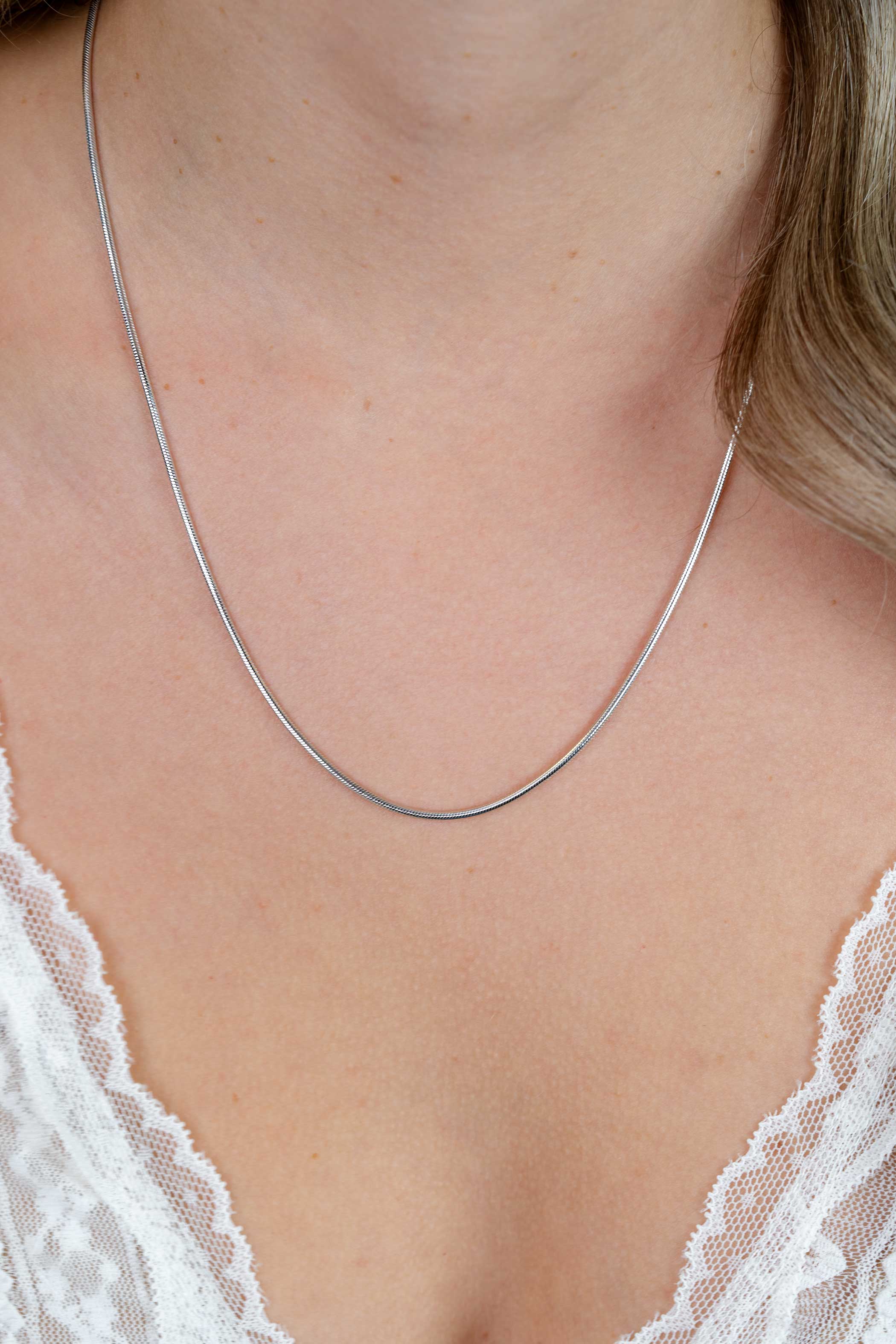 50cm Zinzi silberne Schlangenkette 1,5mm breit ZISL15