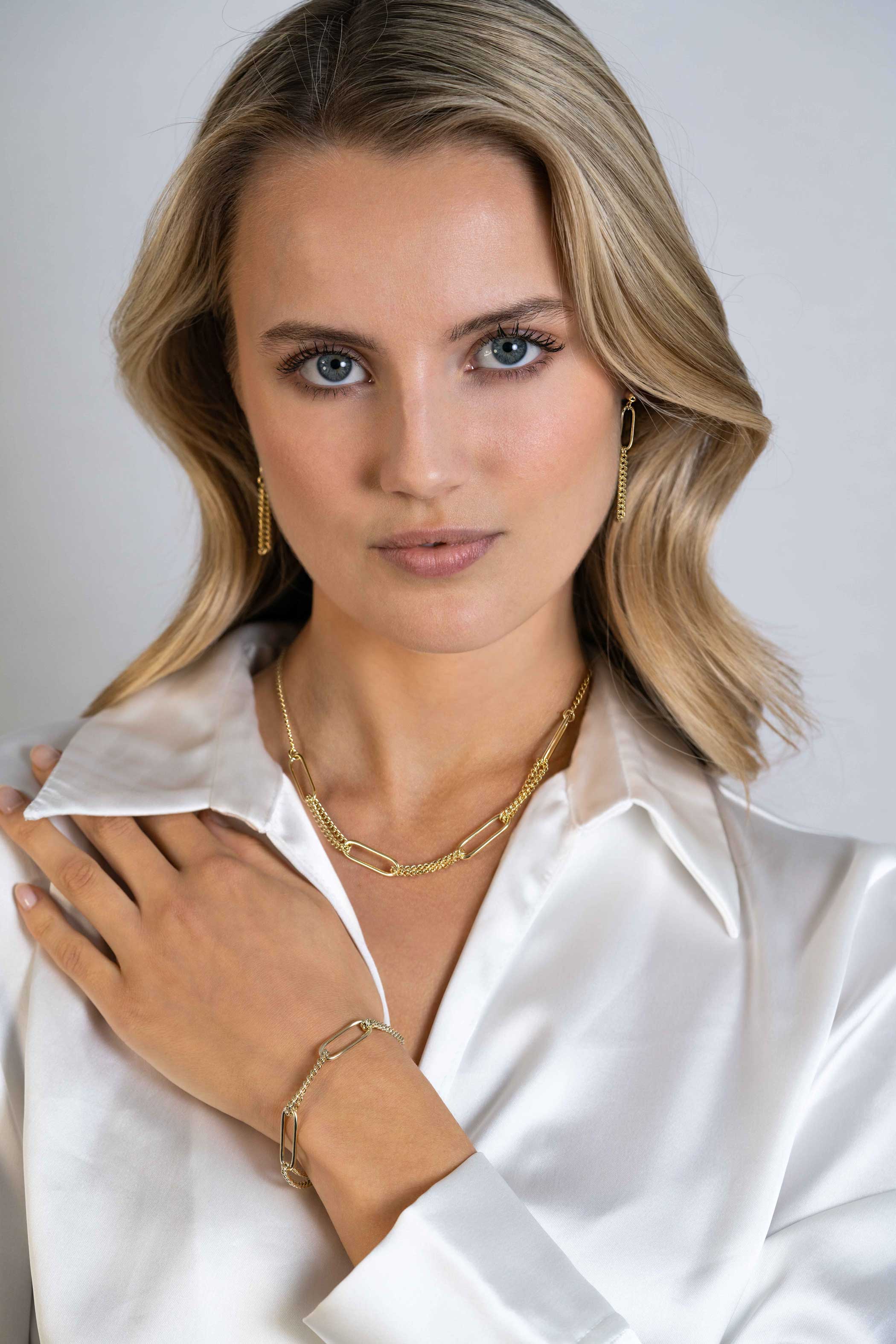 ZINZI zlv. armband gg.verg.paperclip/grmt.