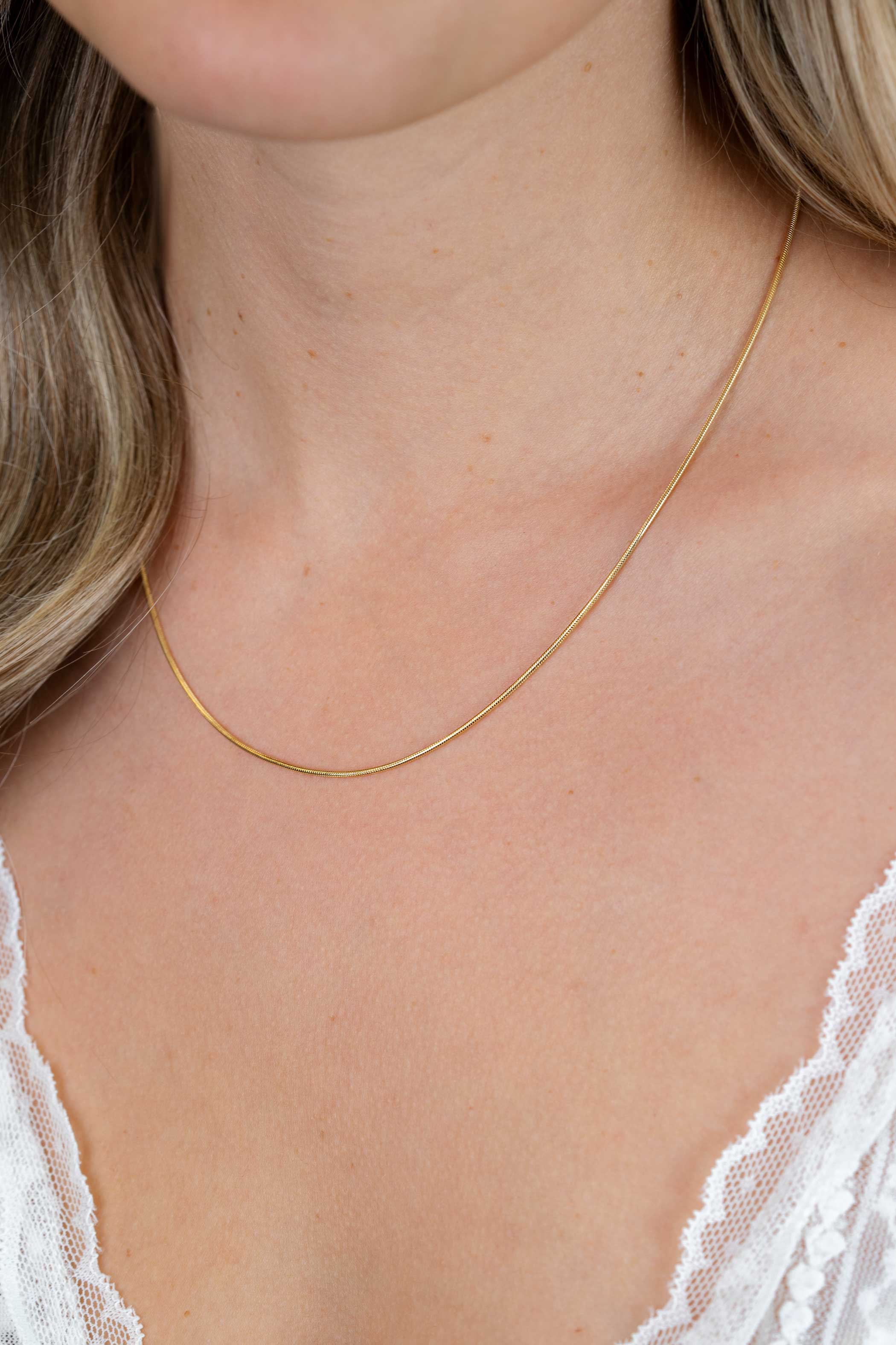 Zinzi silberne Schlangenkette gelb vergoldet 1mm breit ZISL45G