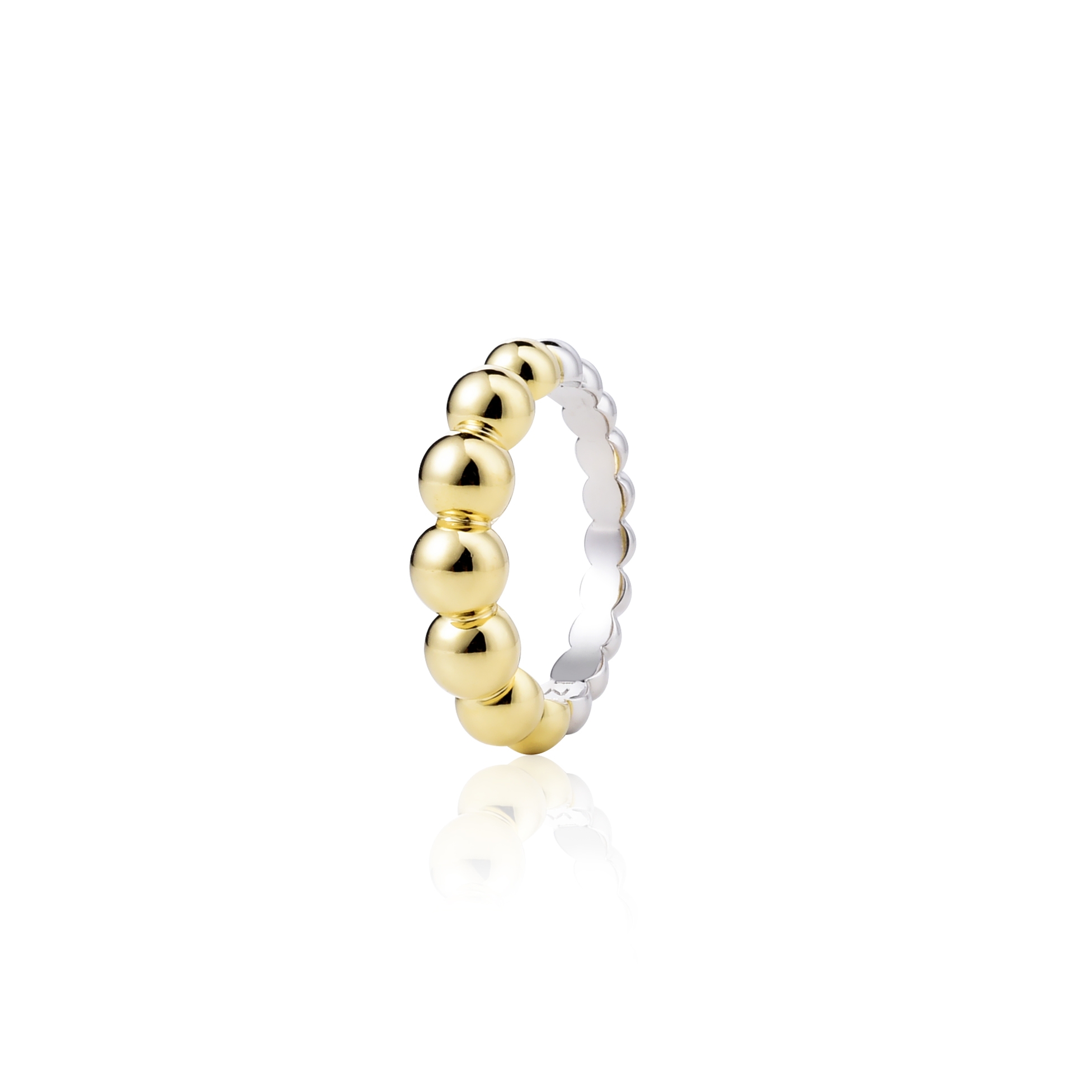 ZINZI silberner Ring gelb vergoldet absteigende runde KugelnZIR1583G
