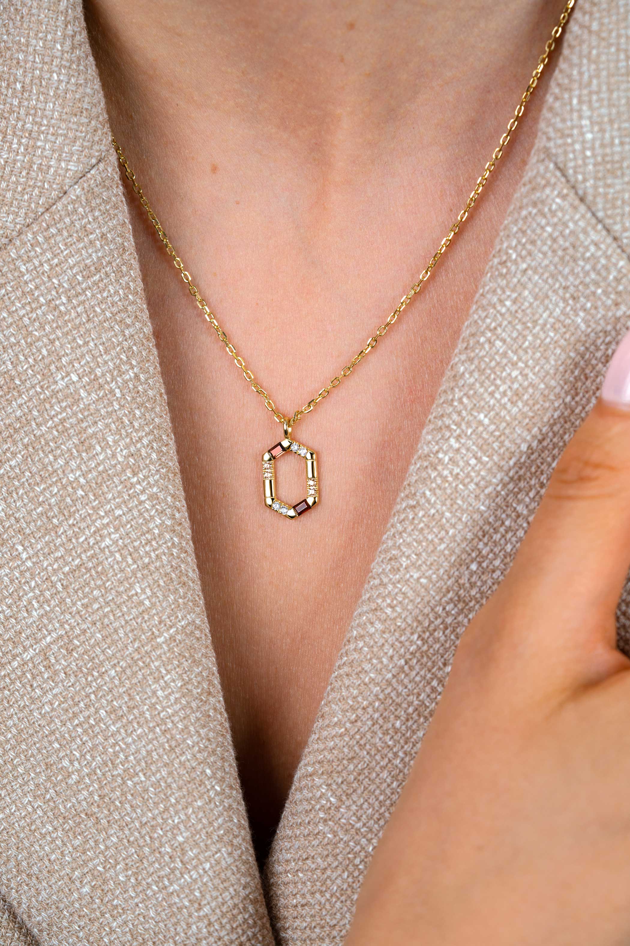 ZINZI zlv. coll.gg.verg. 6kant hanger bruin/cham/zc