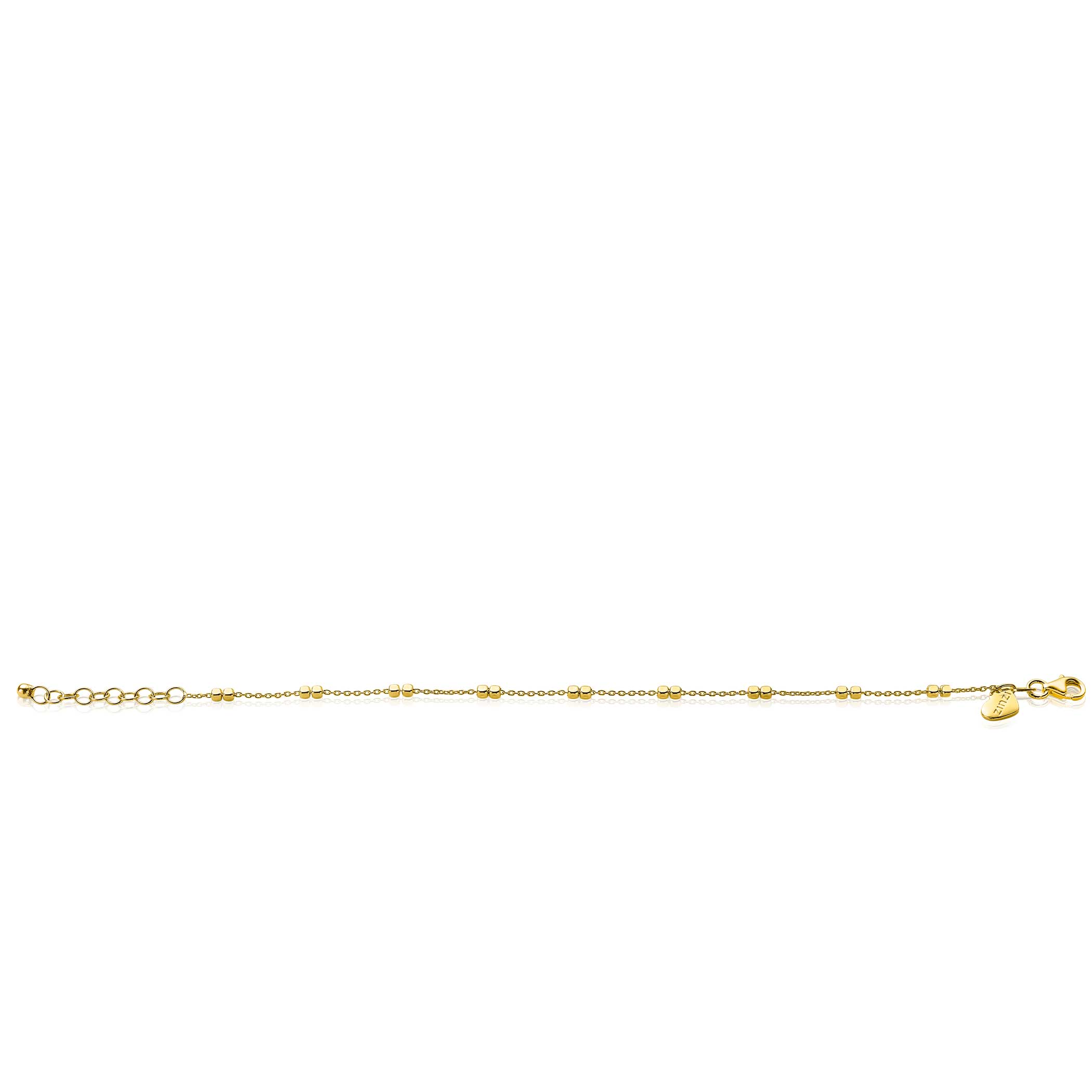 ZINZI silbernes Armband 14K gelb vergoldet quadratische Würfel 17-20cm ZIA2218G
