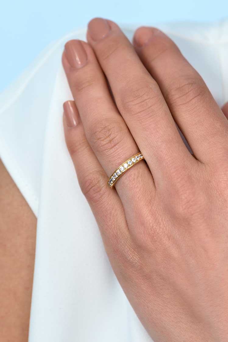 ZINZI silberner Ring gelb vergoldet weiß ZIR2050Y