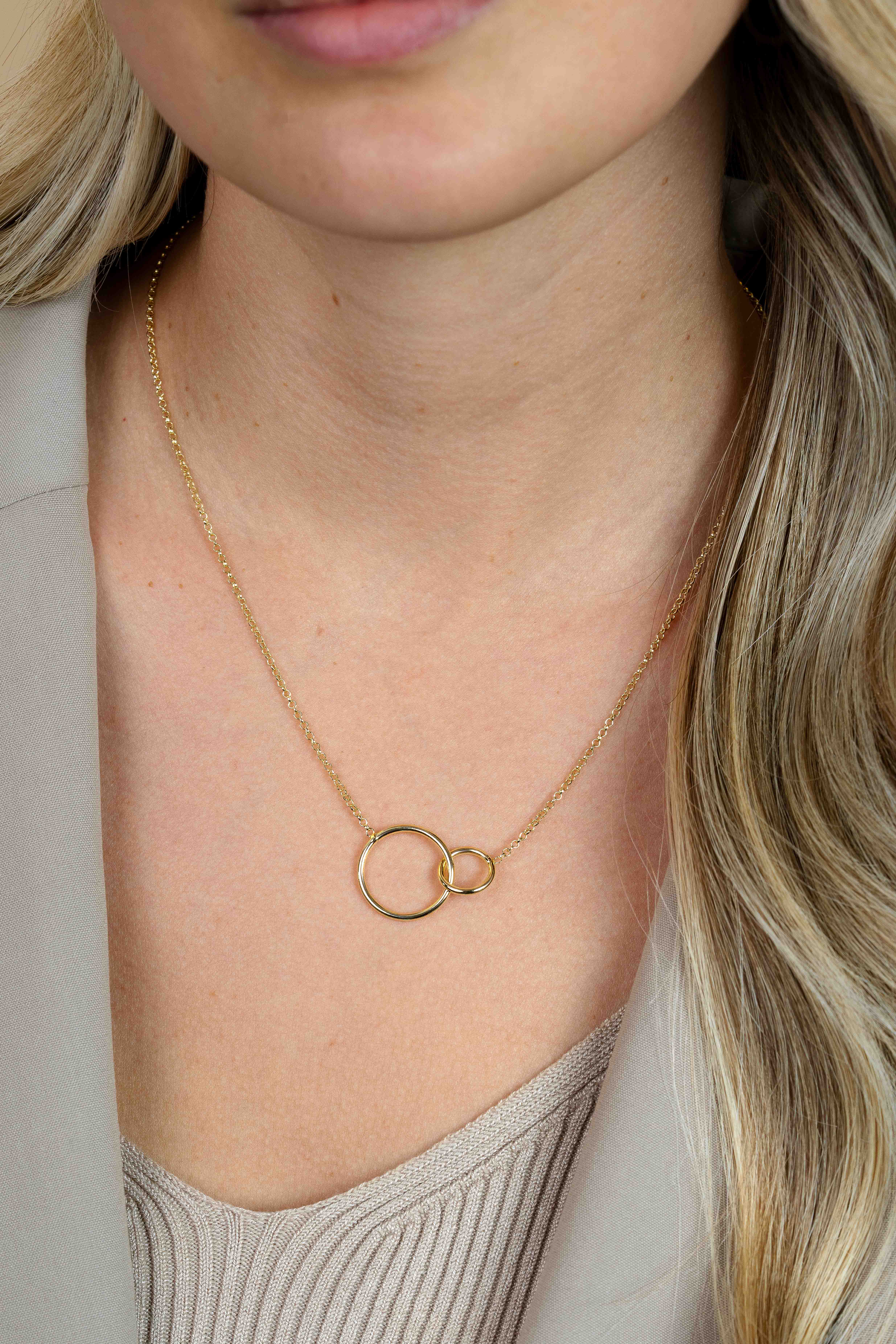 ZINZI silbernes Halskette gelb vergoldet runde Formen42-45cm ZIC1278G