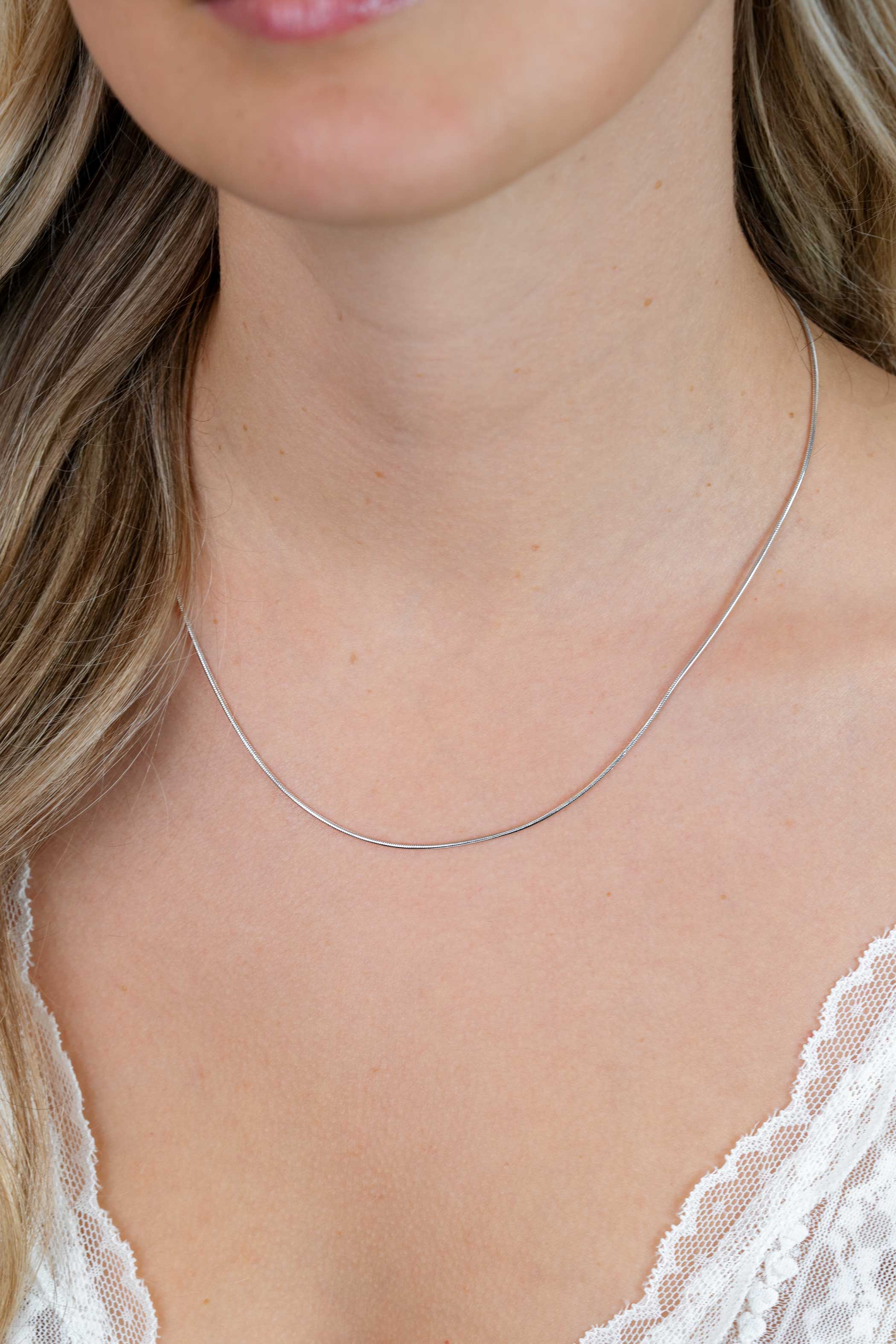 45cm Zinzi silberne Schlangenkette 1mm breit ZISL45