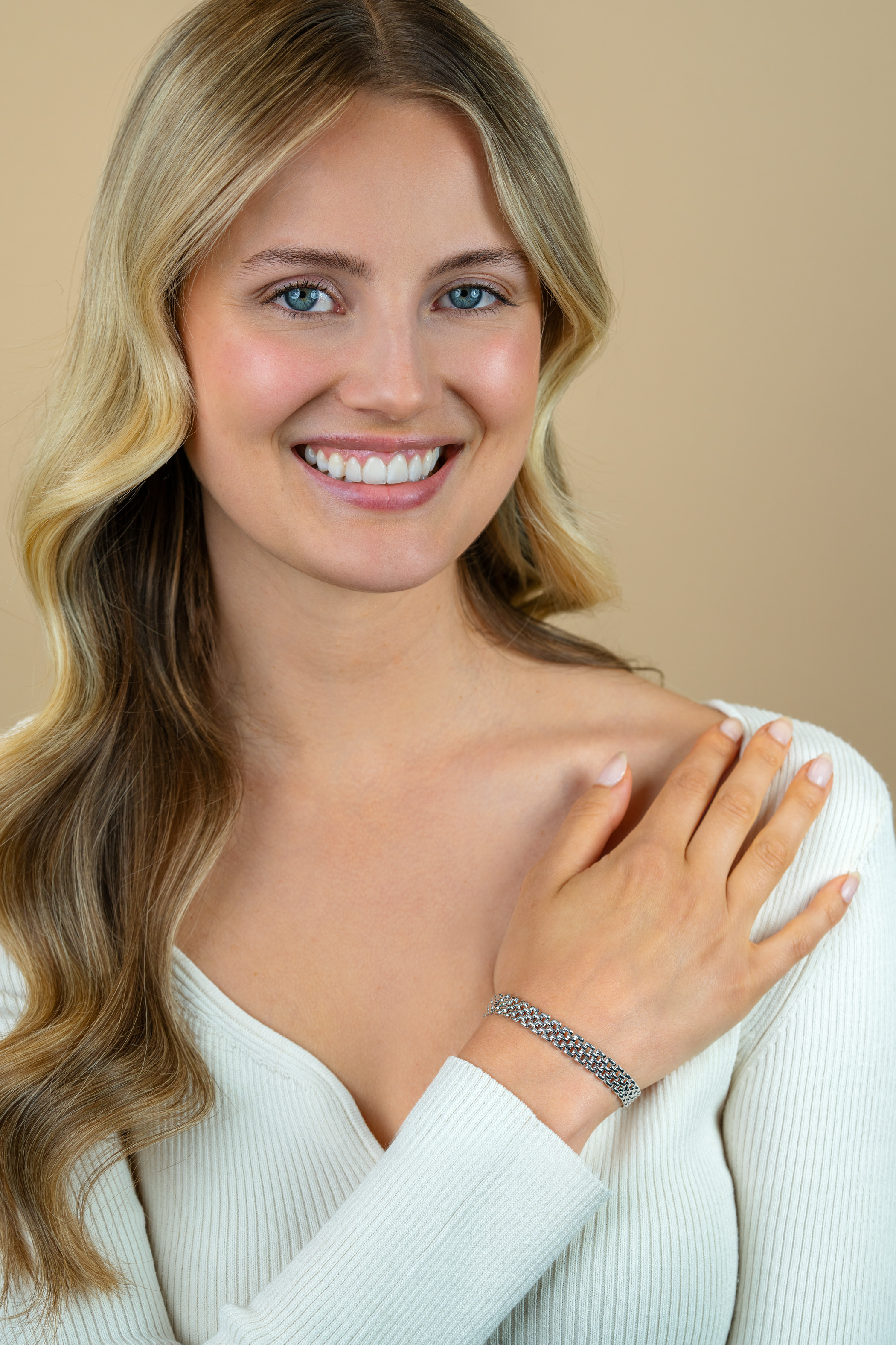 ZINZI zlv. rolex-style armband 8mm breed
