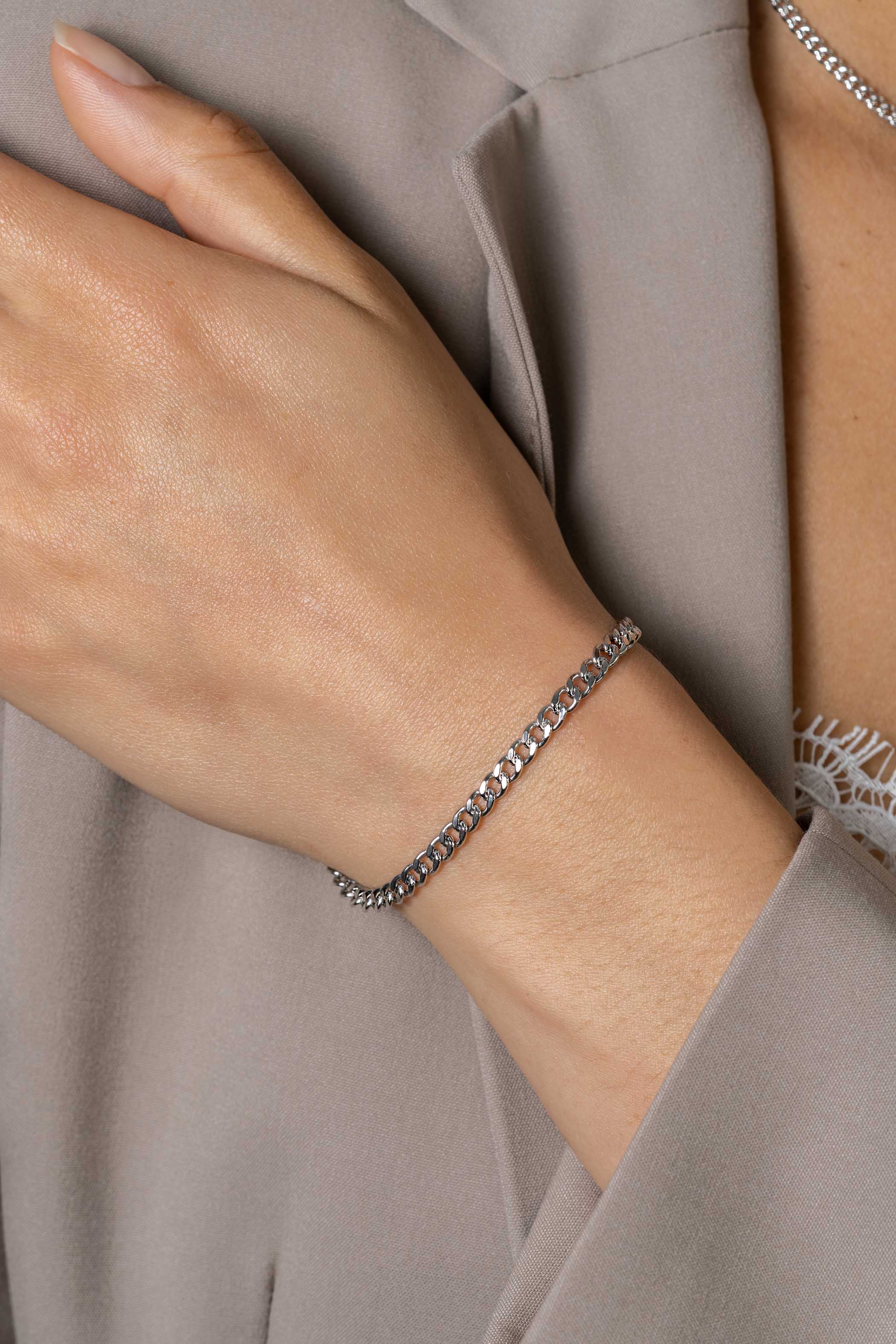 ZINZI zlv. armband gourmet met slot sluiting
