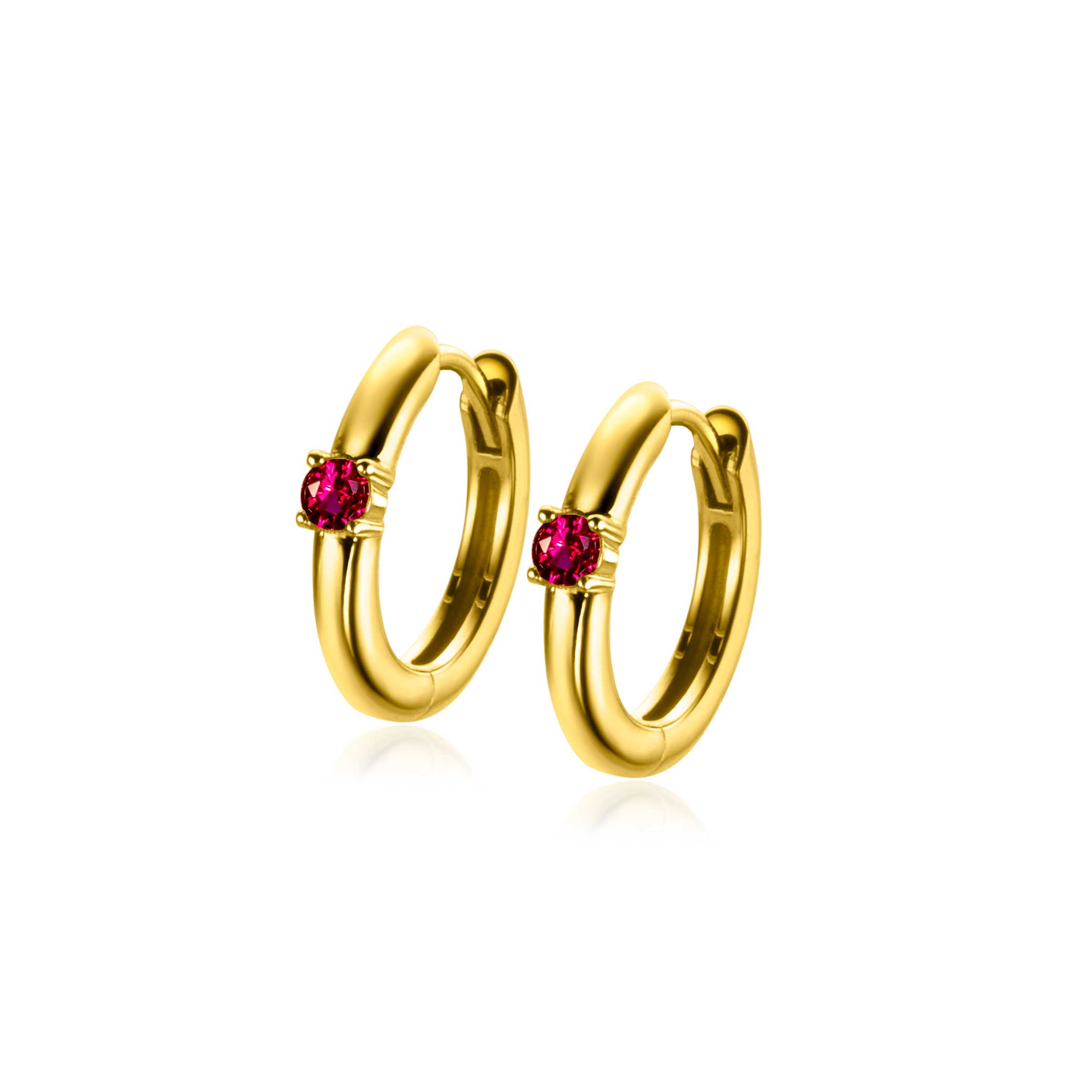 ZINZI zlv. oorringen gg.verg birthstones robijn cz