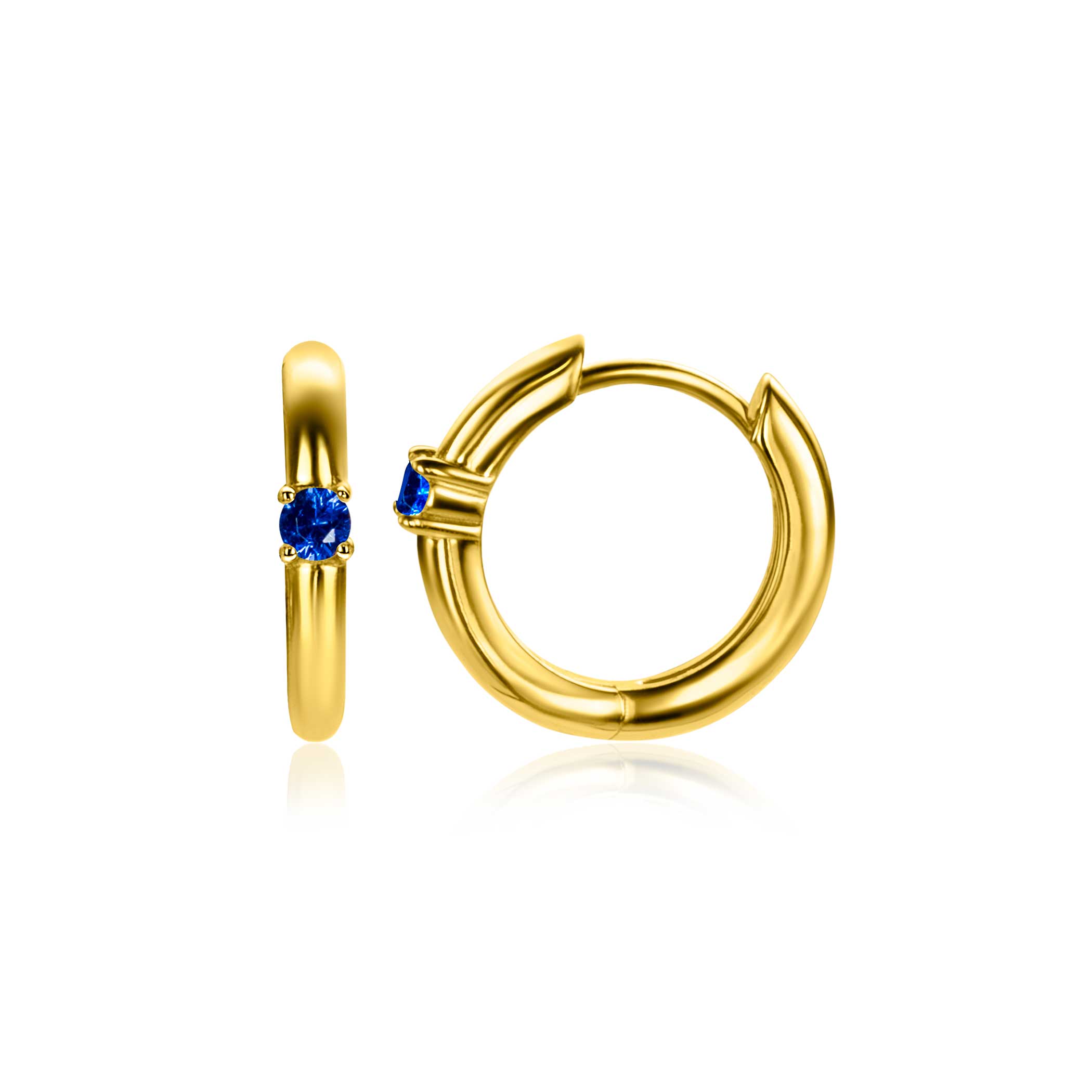 ZINZI zlv. oorringen gg.verg birthstones saffier cz