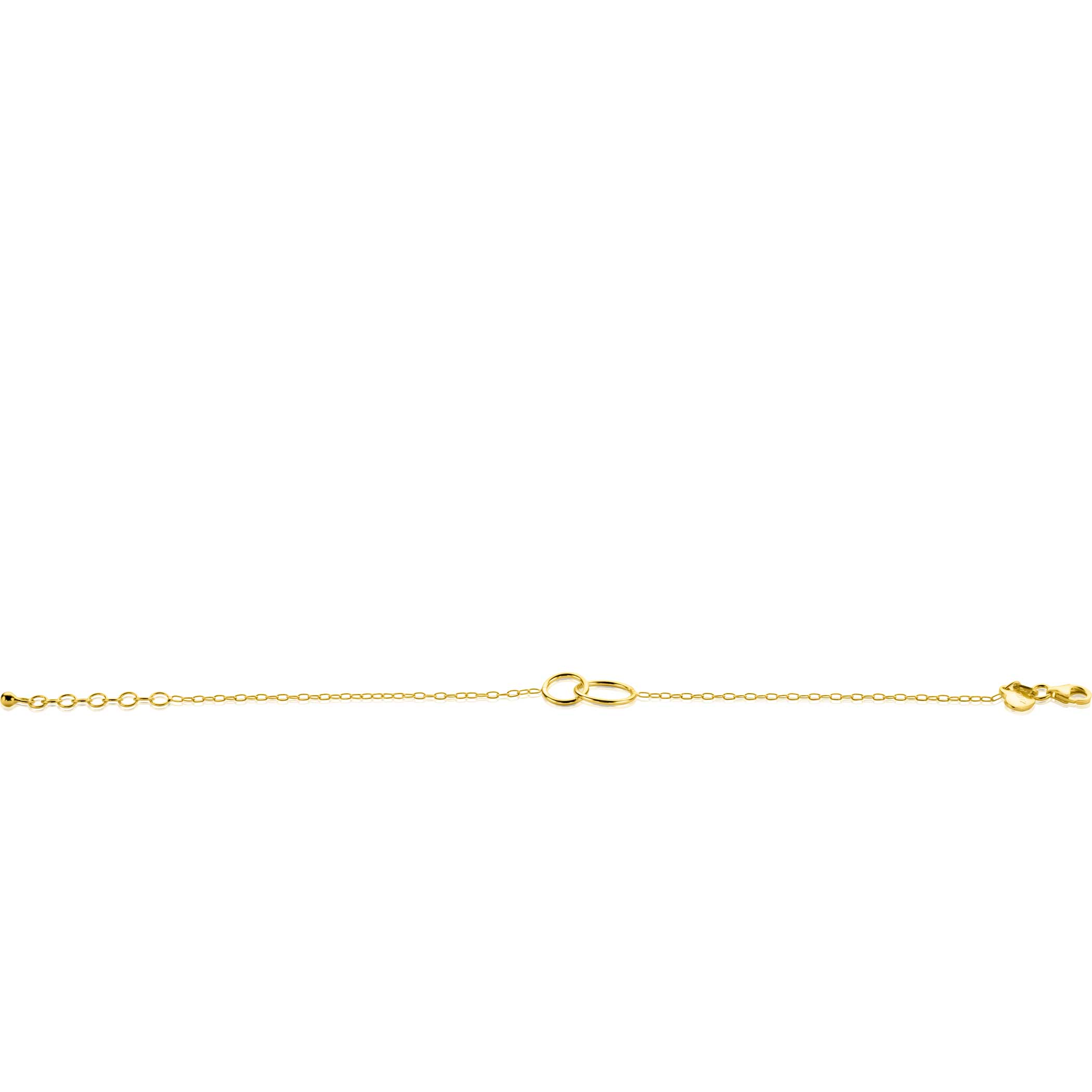 ZINZI Silber 14 Karat Gelbgold plattiertes Paperclip-Gliederarmband mit runden Formen 17-20 cm ZIA2275G