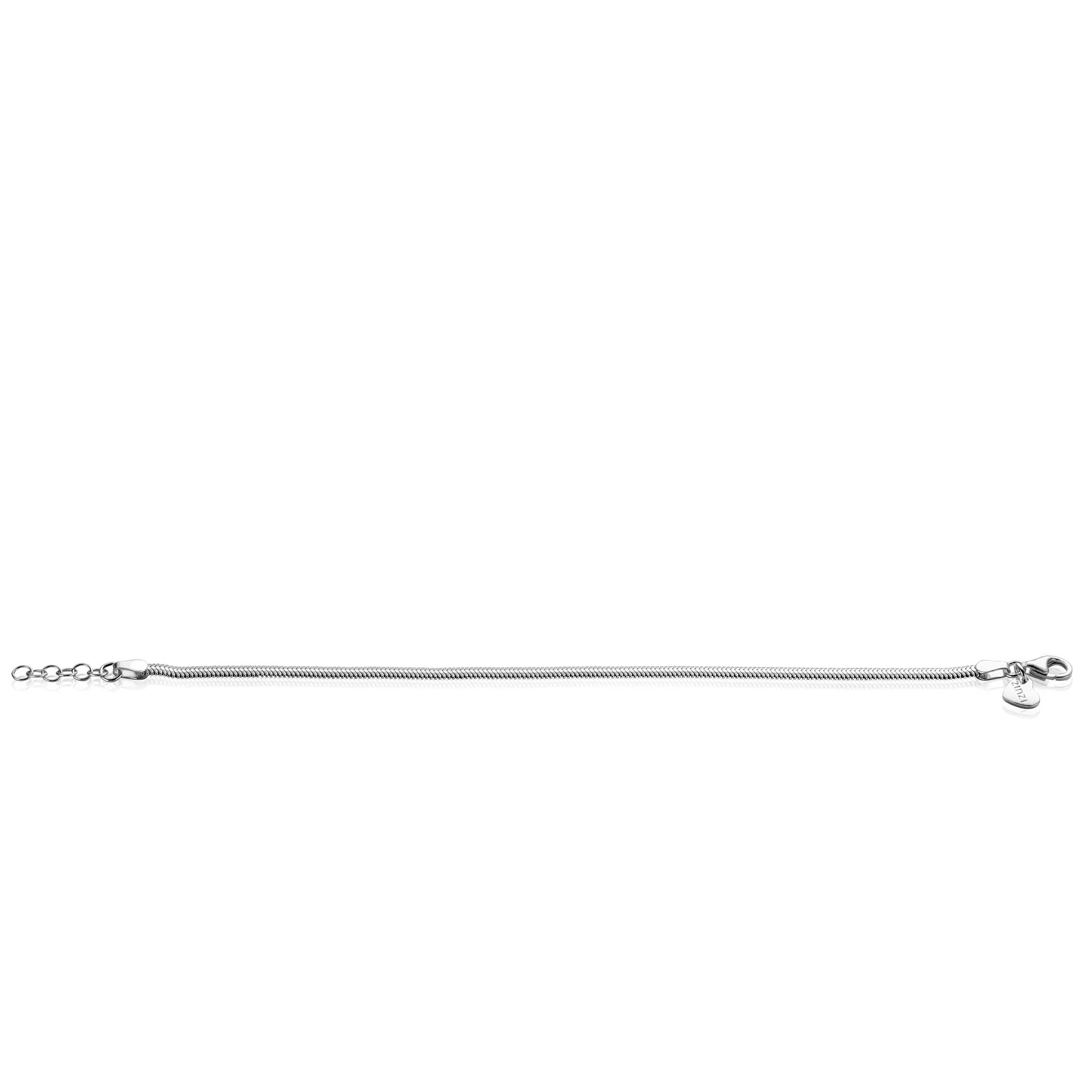 ZINZI zlv. armband platte slang  3.3mm breed