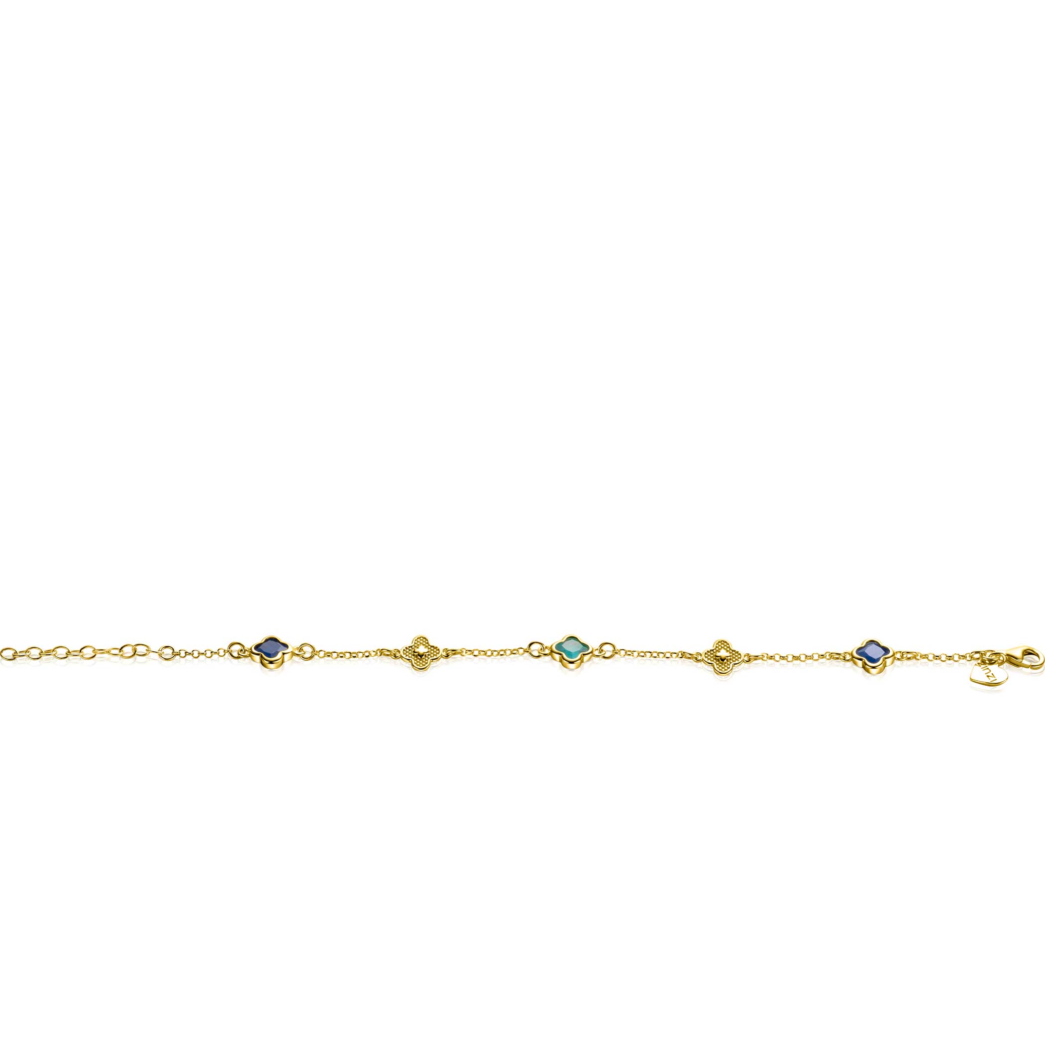 ZINZI zlv. armb. gg.verg. klaver blauw/groen cz
