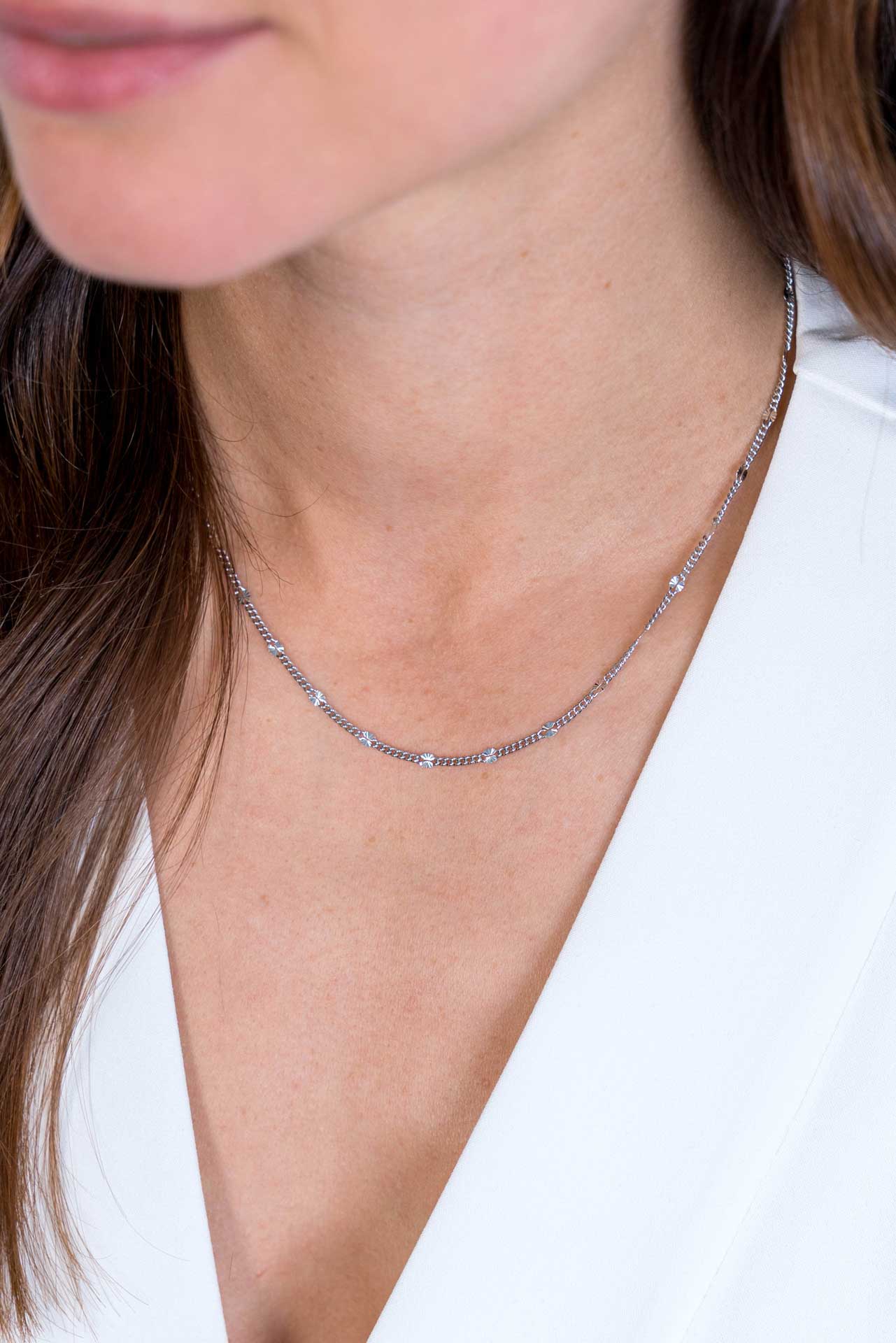 ZINZI silberne Kette 45cm Gourmet Glieder ZIC2157
