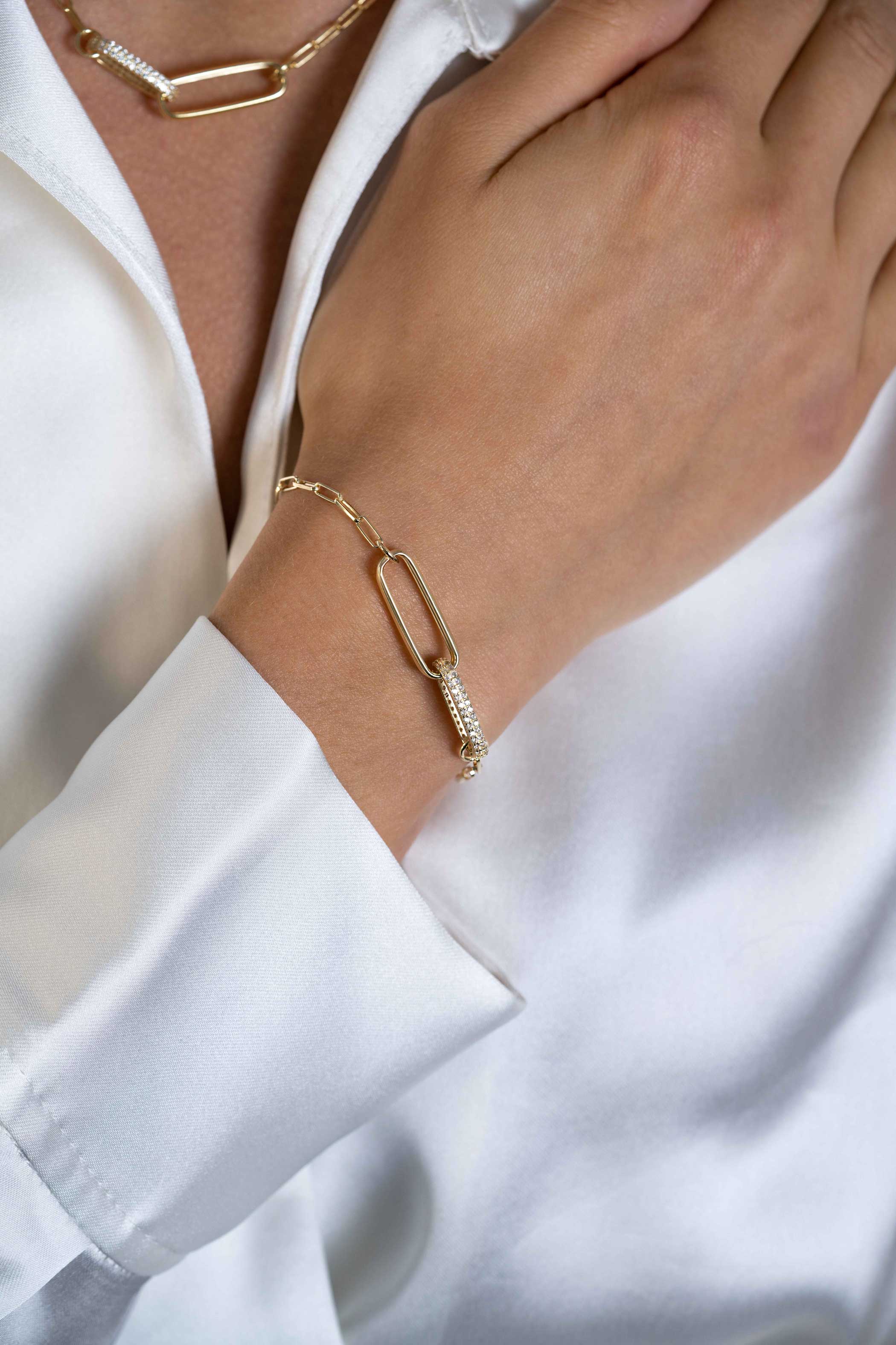 ZINZI zlv. armband gg.verg.met 2 grote schakals zirc.