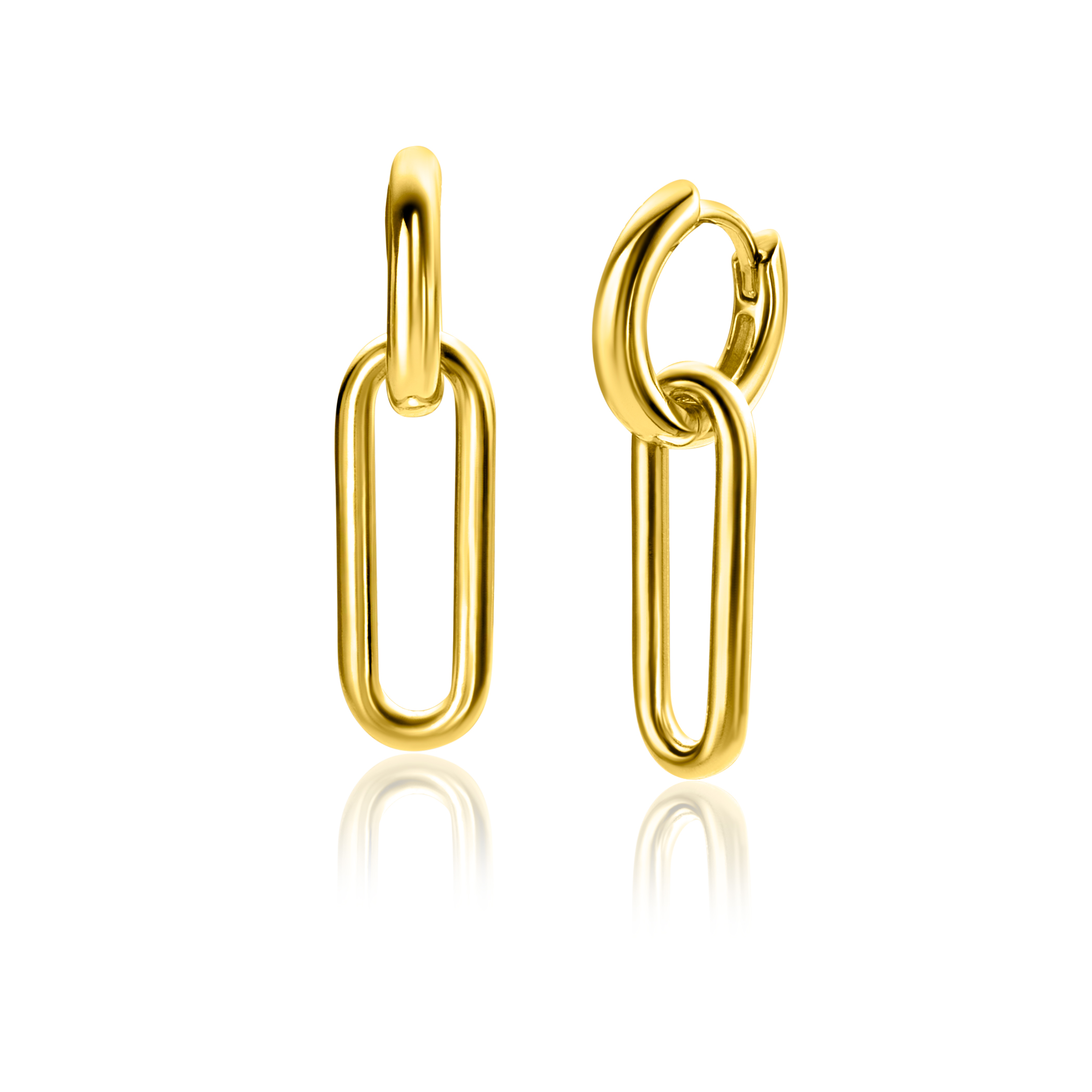 ZINZI zlv. oorbedels gg.verg. paperclip glad 18mm